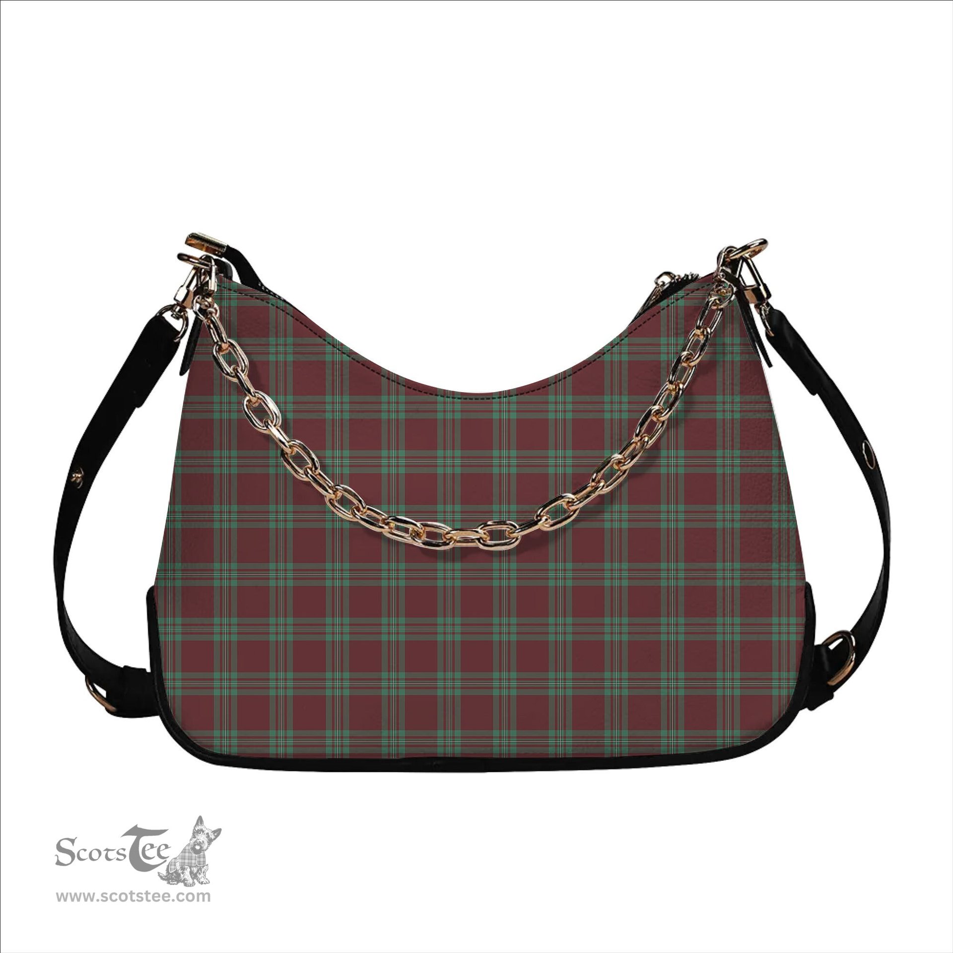 ScotsTee Shop Scottish MacGregor Hunting Ancient Tartan Handbag Women's Shoulder Bag With Chain