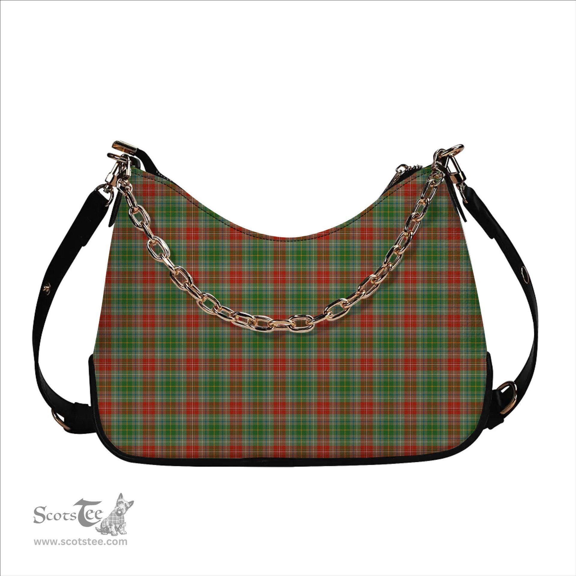 ScotsTee Shop Scottish Muirhead Ancient Tartan Handbag Women's Shoulder Bag With Chain