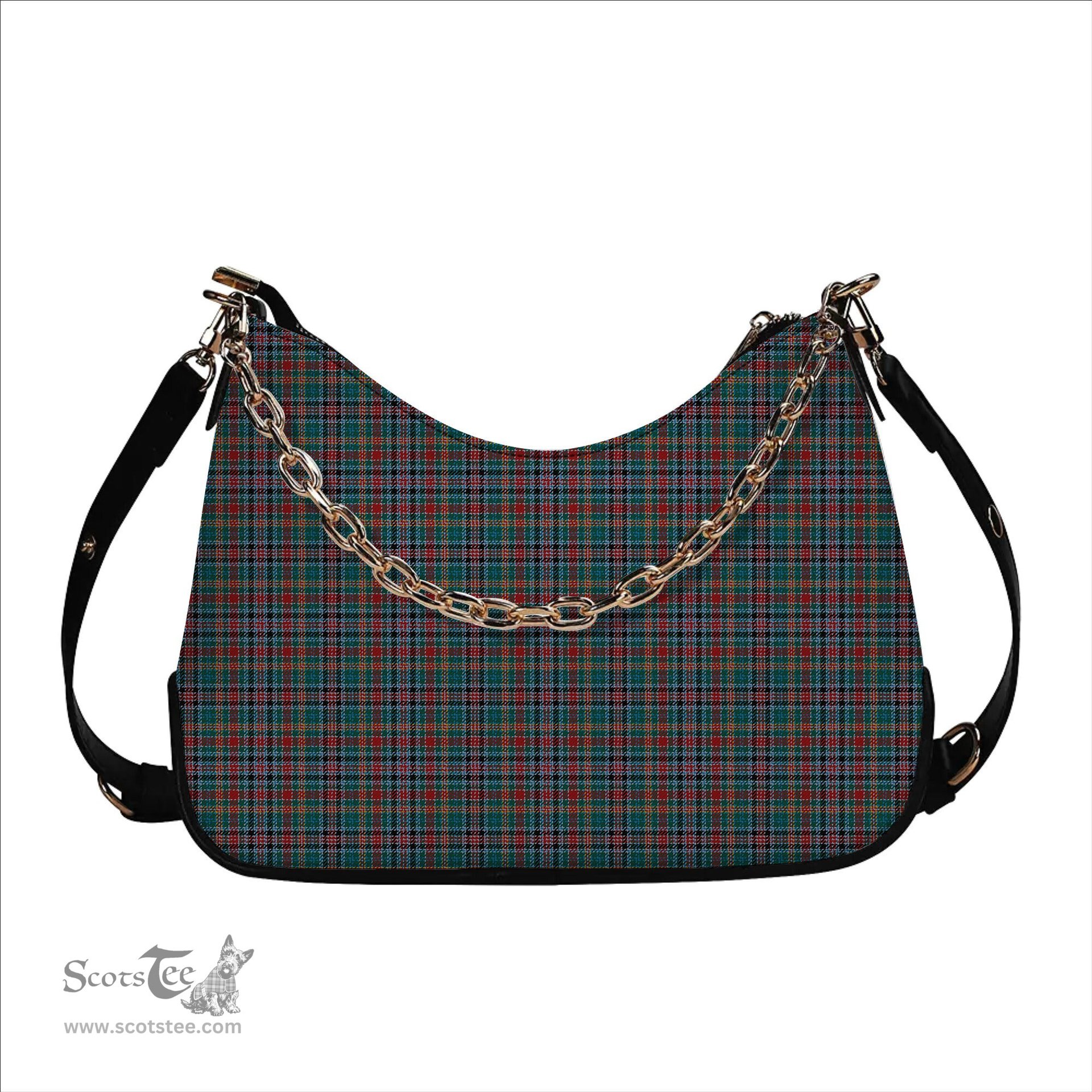ScotsTee Shop Scottish Hunter Old Modern Tartan Handbag Women's Shoulder Bag With Chain