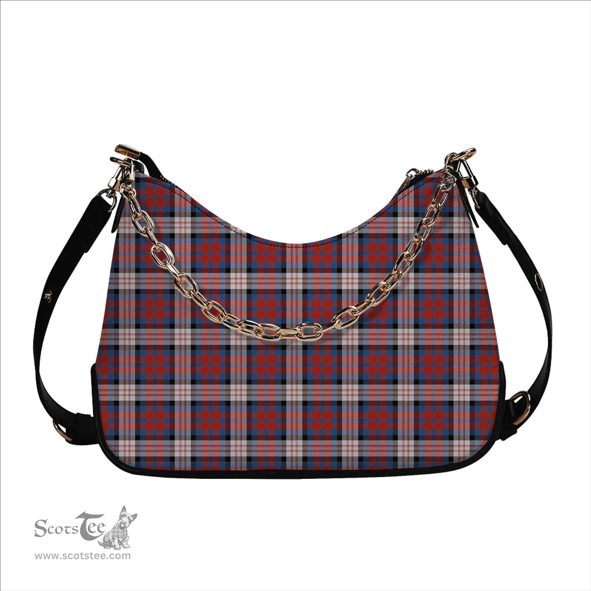 ScotsTee Shop Scottish MacDonald Dress Irish Ancient Tartan Handbag Women's Shoulder Bag With Chain