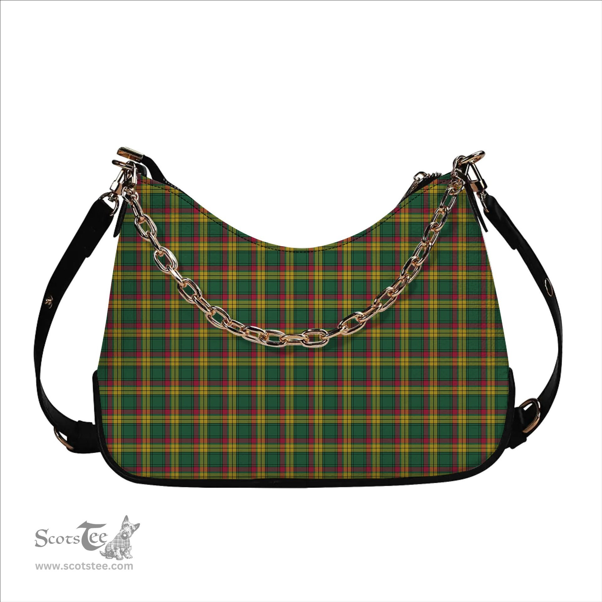 ScotsTee Shop Scottish MacMillan Old Ancient Tartan Handbag Women's Shoulder Bag With Chain
