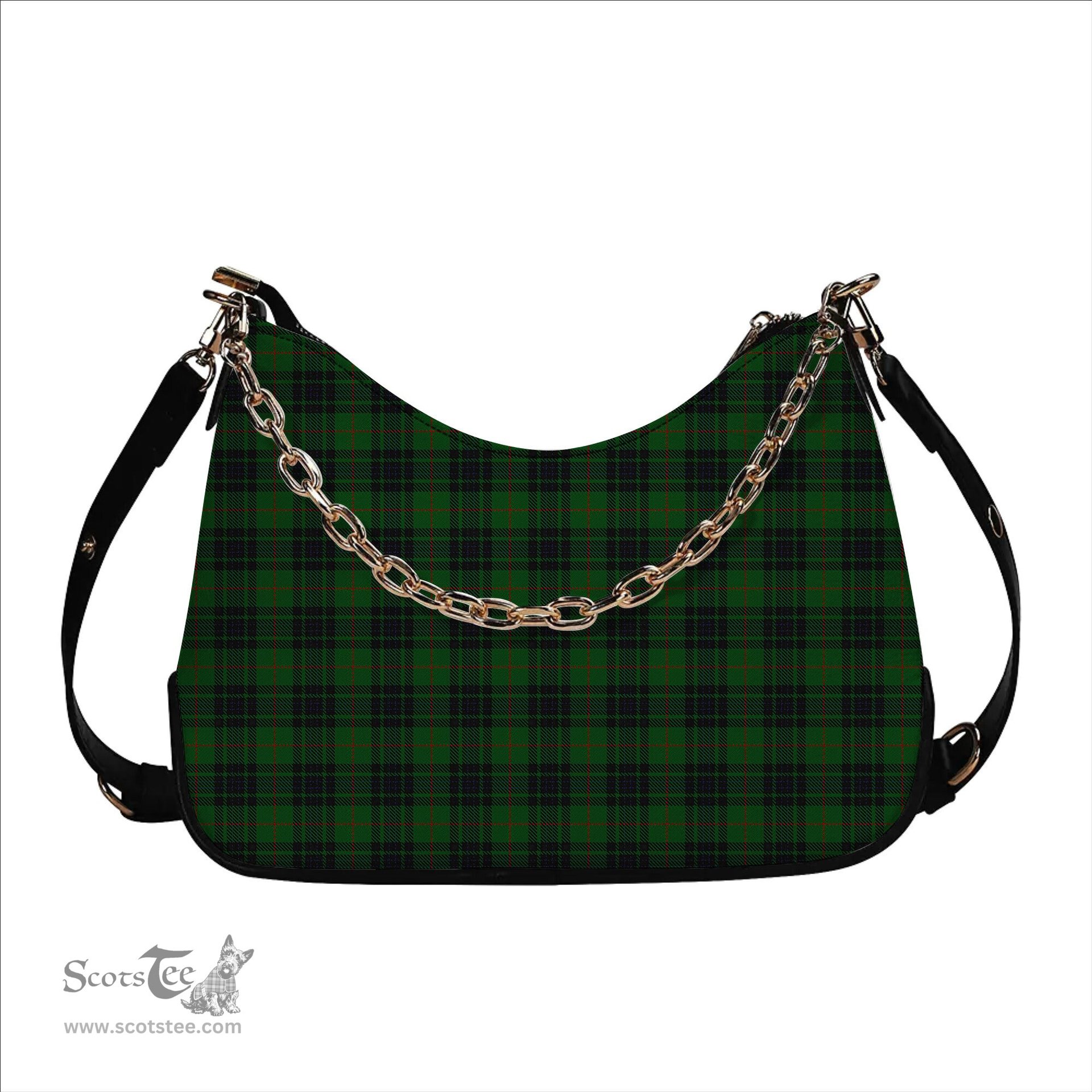 ScotsTee Shop Scottish MacKinross Tartan Handbag Women's Shoulder Bag With Chain