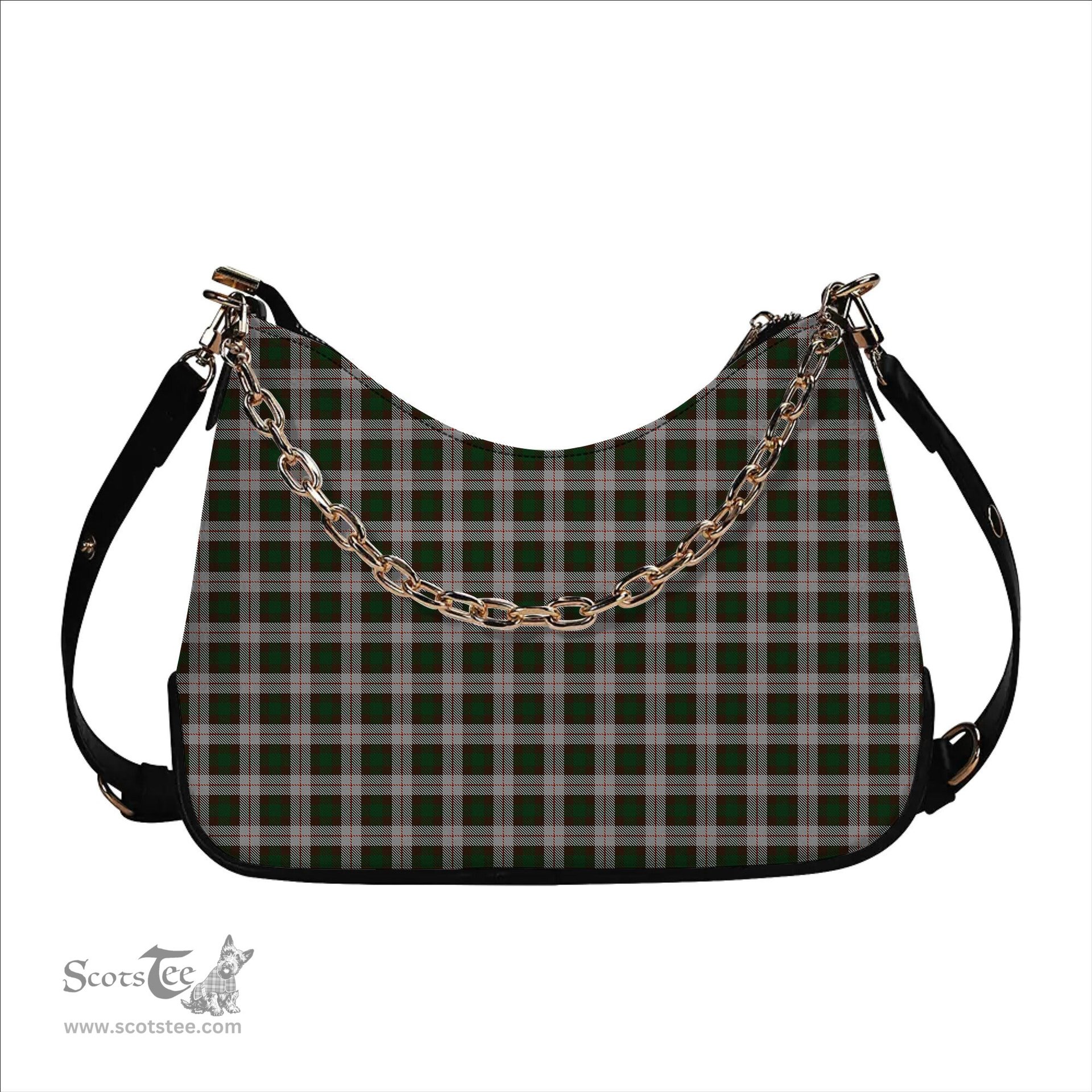 ScotsTee Shop Scottish McKinnon Dress Tartan Handbag Women's Shoulder Bag With Chain