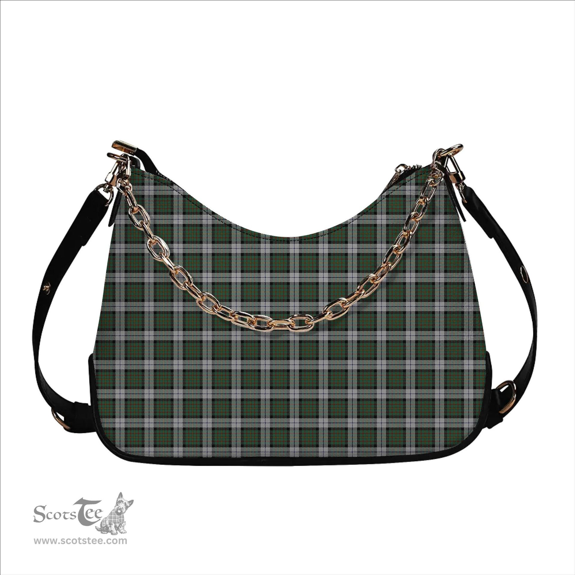 ScotsTee Shop Scottish McLaren Dress Tartan Handbag Women's Shoulder Bag With Chain
