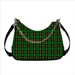 ScotsTee Shop Scottish Wallace Hunting Green Tartan Handbag Women's Shoulder Bag With Chain
