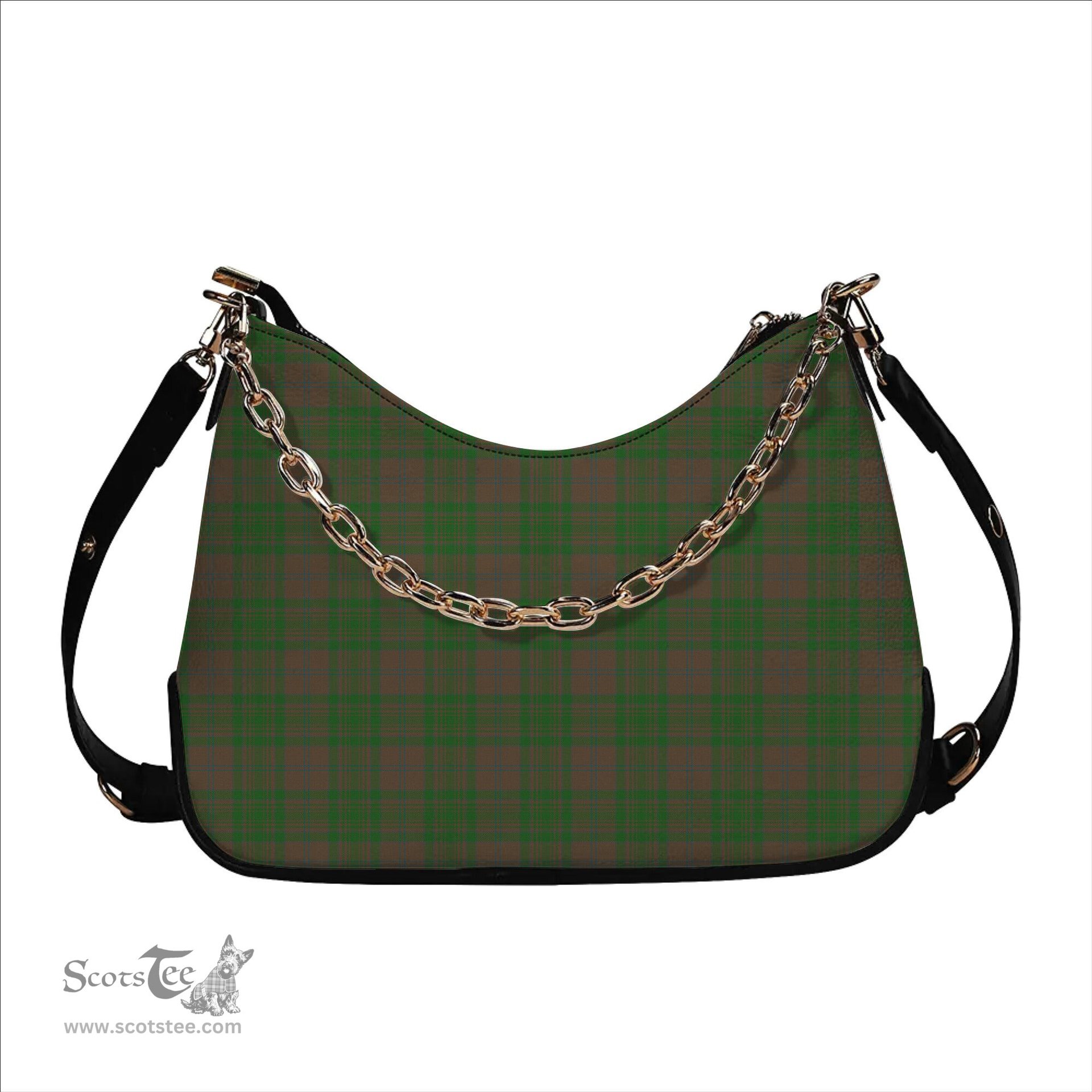 ScotsTee Shop Scottish MacAlister of Glenbarr Hunting Ancient Tartan Handbag Women's Shoulder Bag With Chain