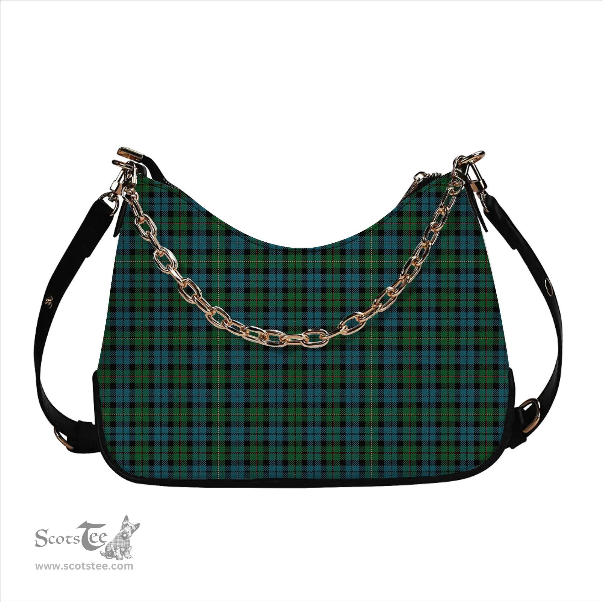ScotsTee Shop Scottish McEwan Ancient Tartan Handbag Women's Shoulder Bag With Chain
