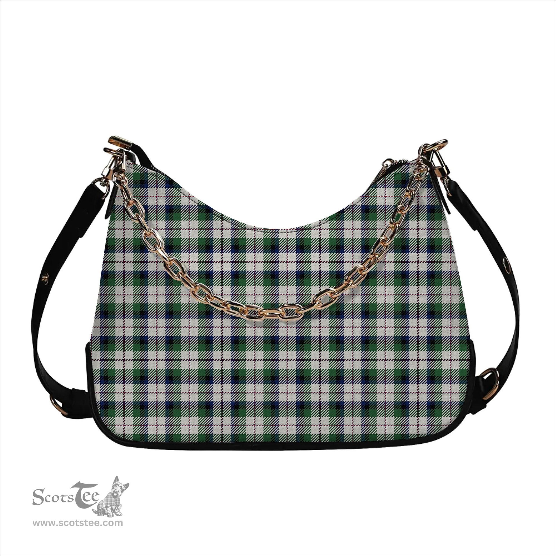 ScotsTee Shop Scottish McNaughton Dress Modern Tartan Handbag Women's Shoulder Bag With Chain
