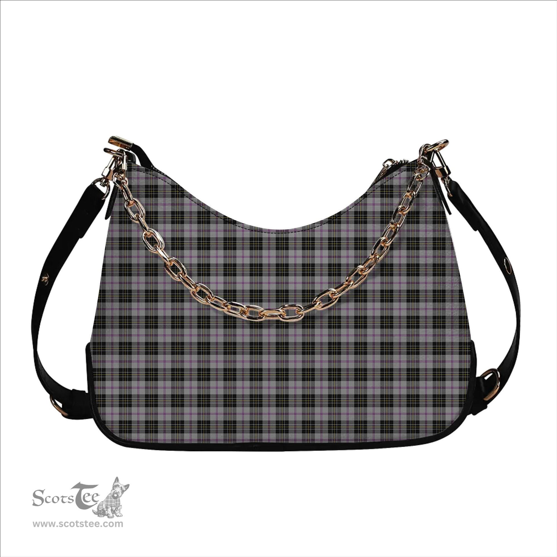 ScotsTee Shop Scottish McPherson Dress Ancient Tartan Handbag Women's Shoulder Bag With Chain