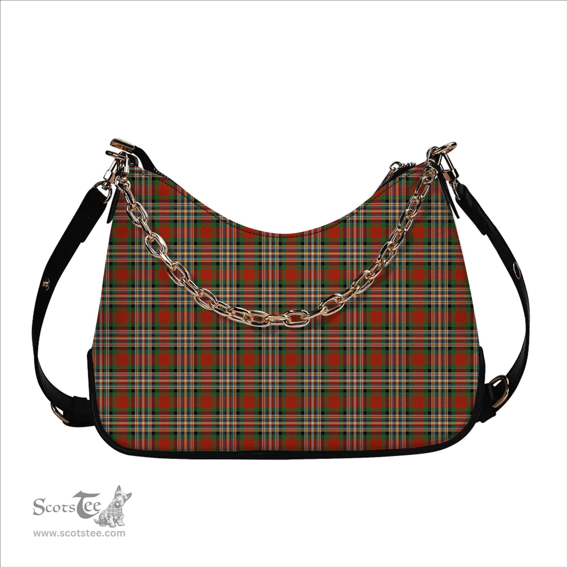 ScotsTee Shop Scottish McGill Ancient Tartan Handbag Women's Shoulder Bag With Chain