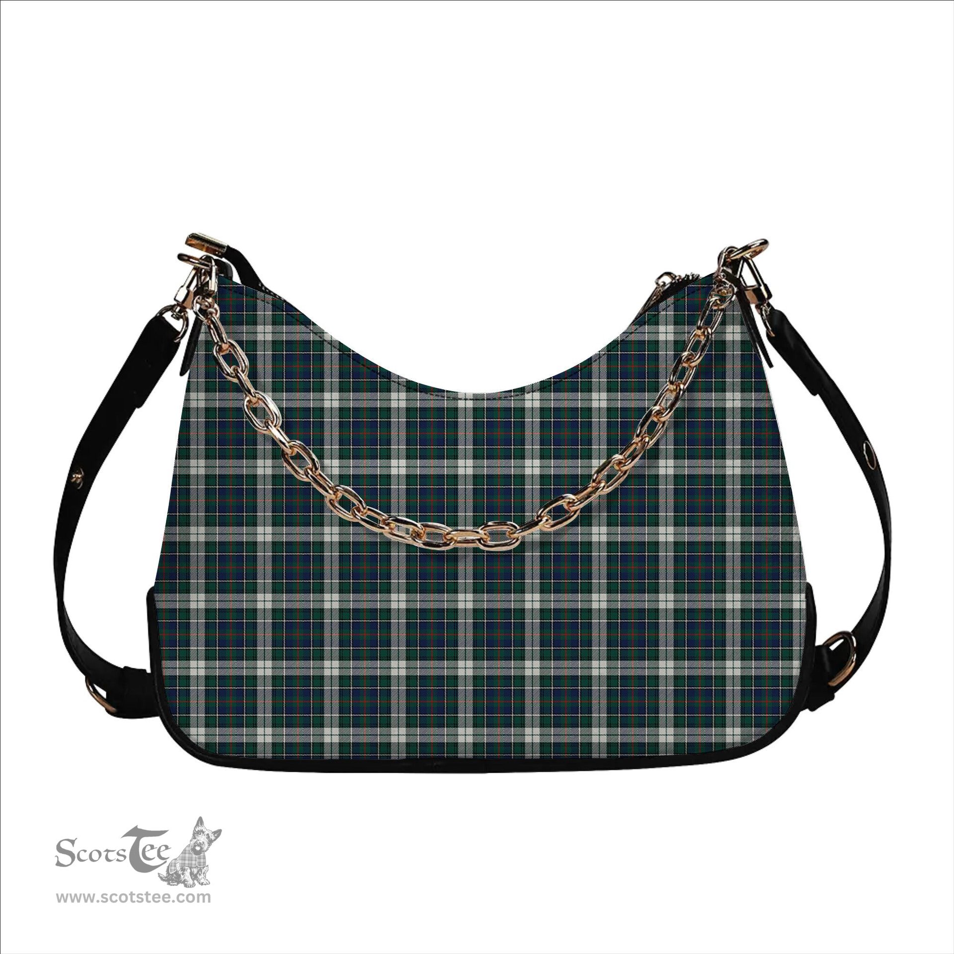 ScotsTee Shop Scottish McInnes Dress Modern Tartan Handbag Women's Shoulder Bag With Chain