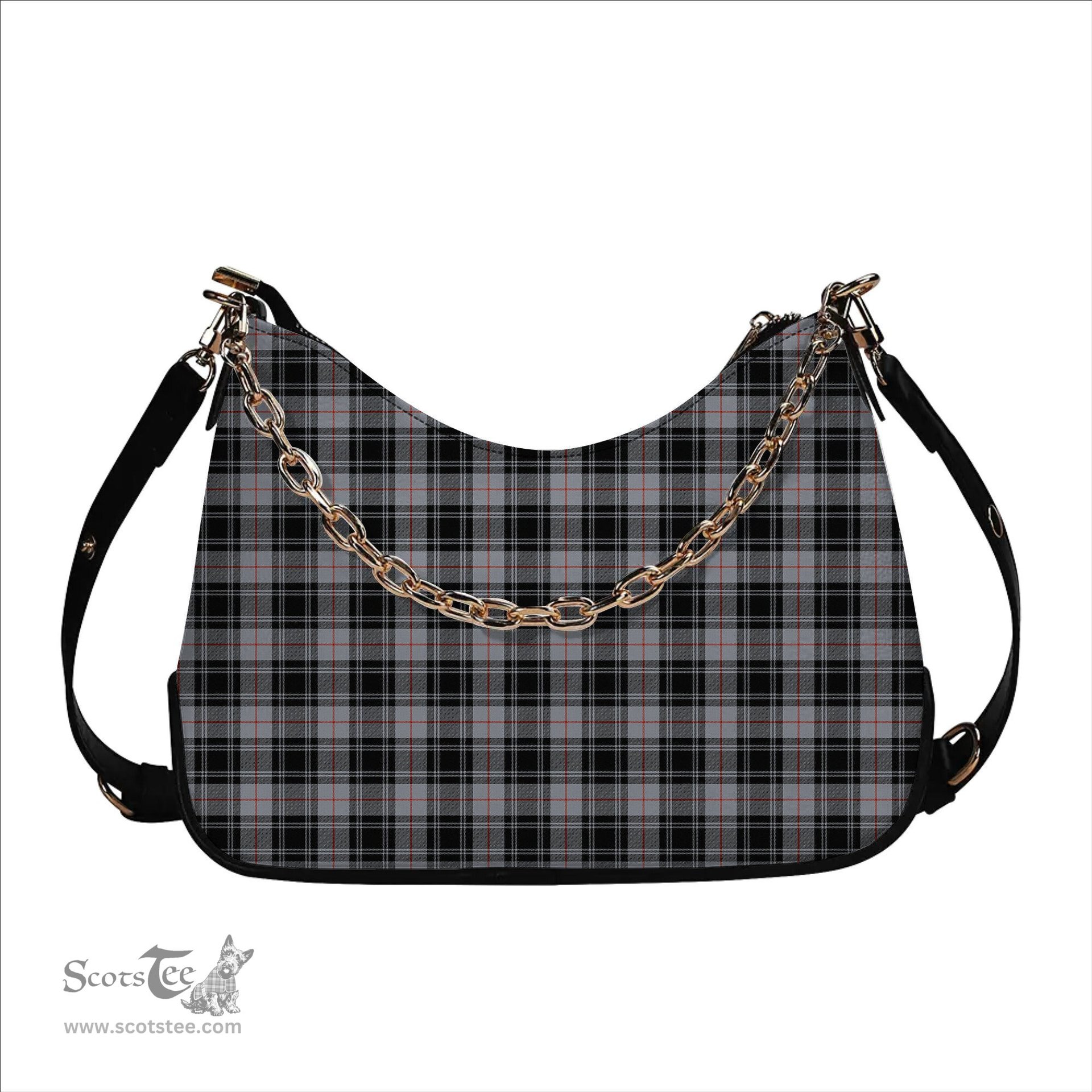 ScotsTee Shop Scottish Moffat Ancient Tartan Handbag Women's Shoulder Bag With Chain