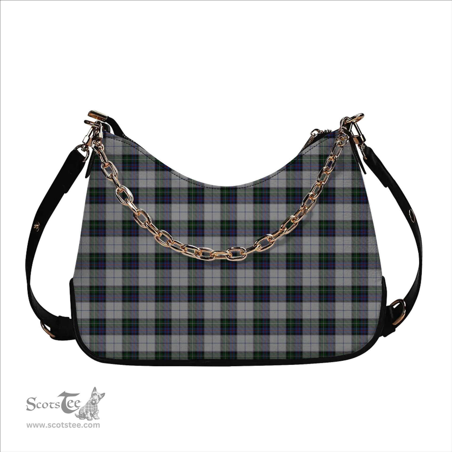 ScotsTee Shop Scottish MacKenzie Dress 3 Tartan Handbag Women's Shoulder Bag With Chain