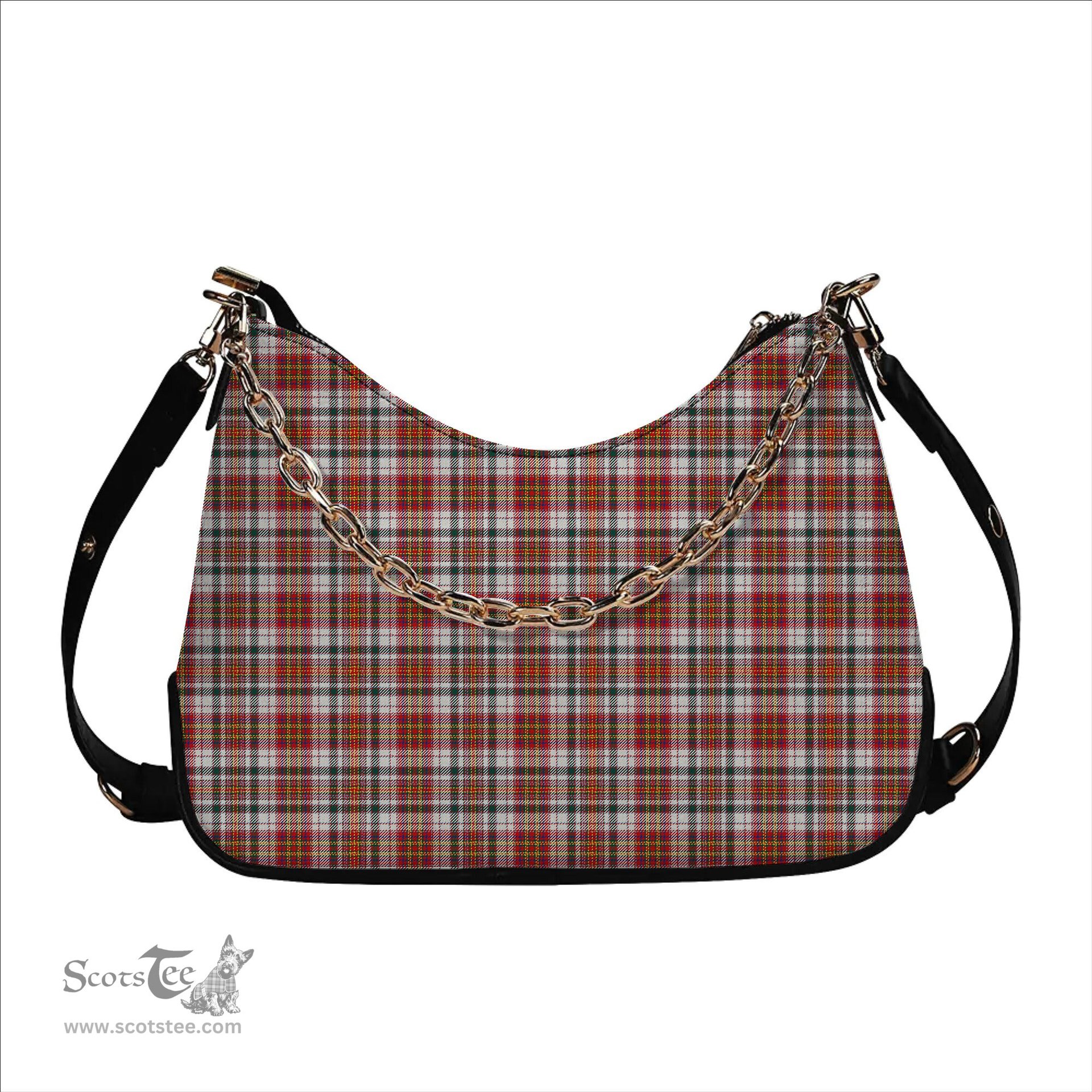 ScotsTee Shop Scottish MacAlister Dress Modern Tartan Handbag Women's Shoulder Bag With Chain
