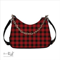 ScotsTee Shop Scottish MacQueen Modern Tartan Handbag Women's Shoulder Bag With Chain