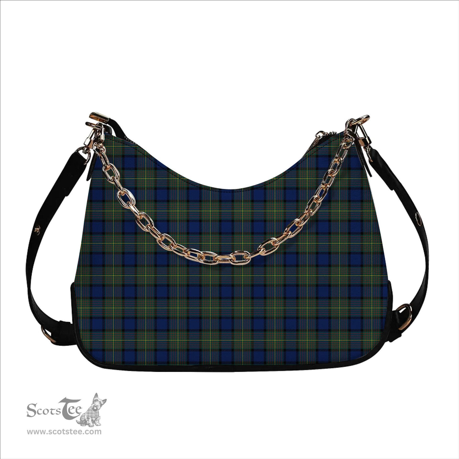 ScotsTee Shop Scottish Muir Modern Tartan Handbag Women's Shoulder Bag With Chain