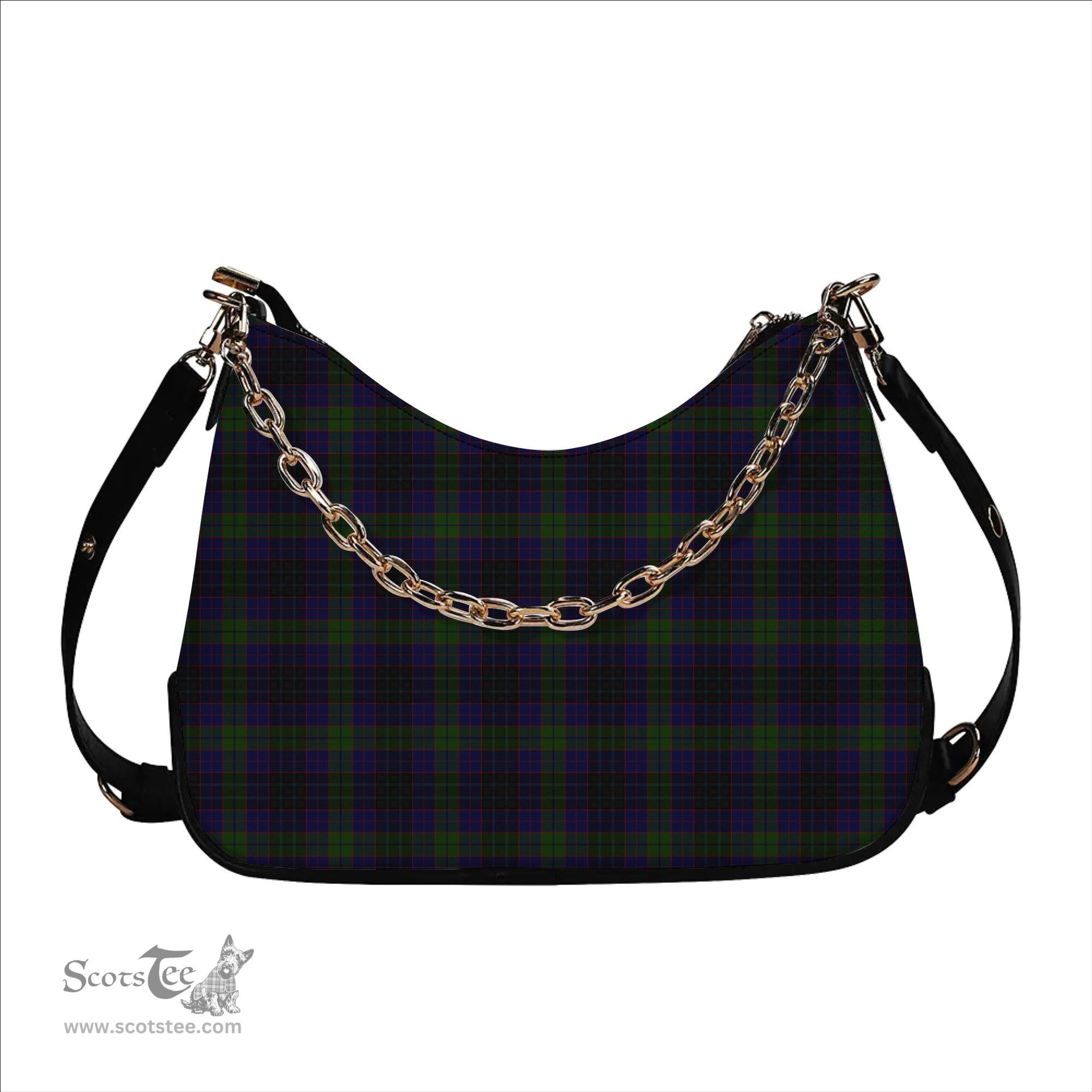 ScotsTee Shop Scottish Lumsden Hunting Tartan Handbag Women's Shoulder Bag With Chain