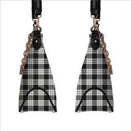 ScotsTee Shop Scottish McFarland Black White Tartan Handbag Women's Shoulder Bag With Chain