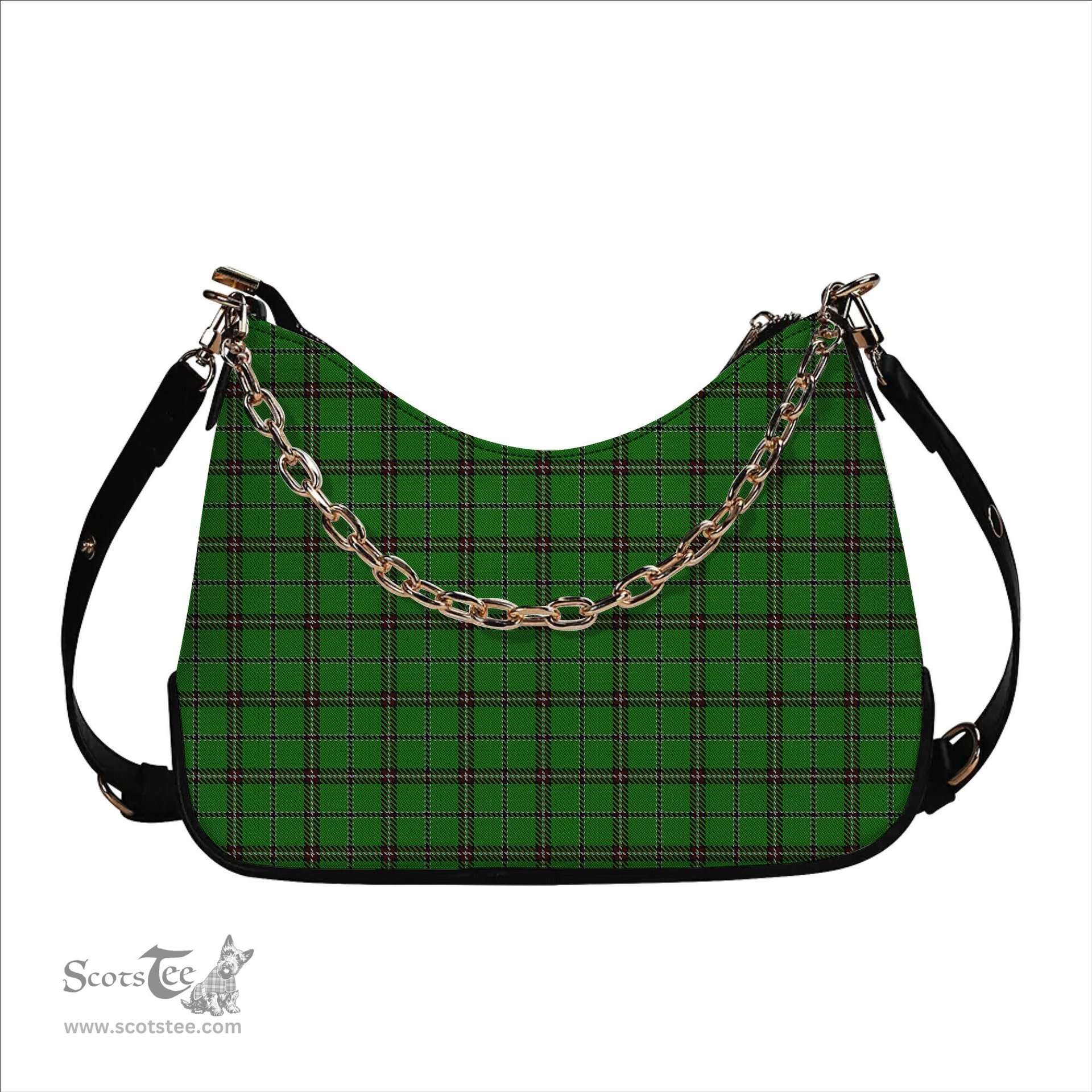 ScotsTee Shop Scottish Leach Hunting Tartan Handbag Women's Shoulder Bag With Chain