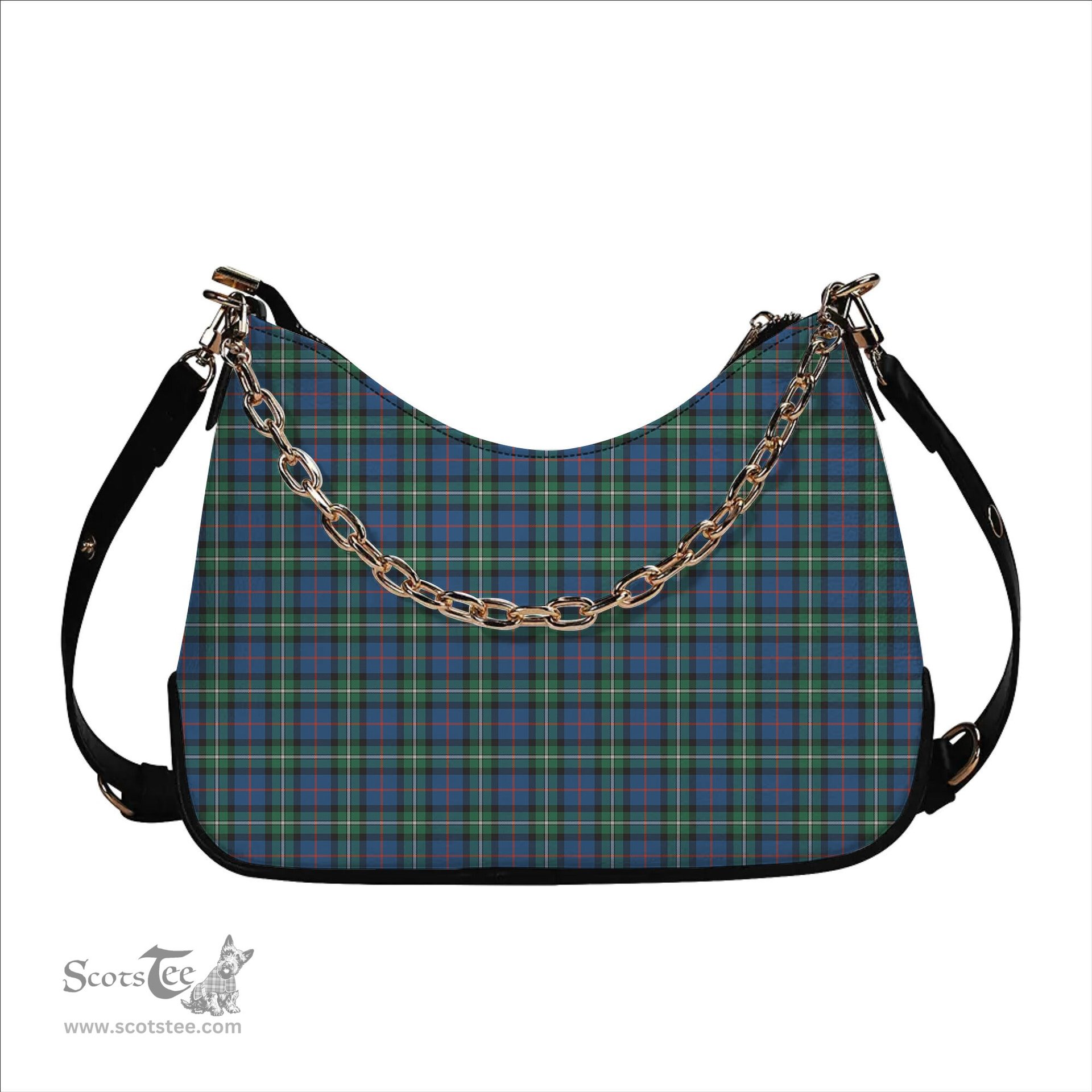 ScotsTee Shop Scottish MacPhail Hunting Ancient SC Tartan Handbag Women's Shoulder Bag With Chain