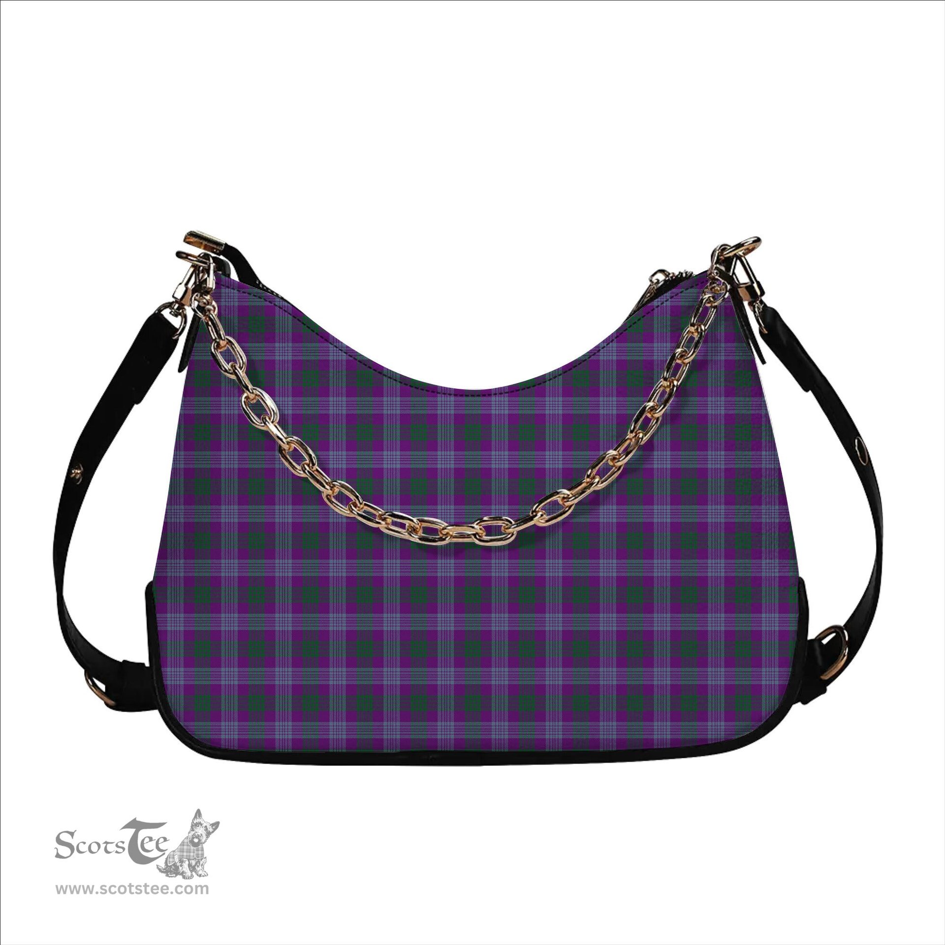 ScotsTee Shop Scottish Lang Ancient Clan Tartan Handbag Women's Shoulder Bag With Chain