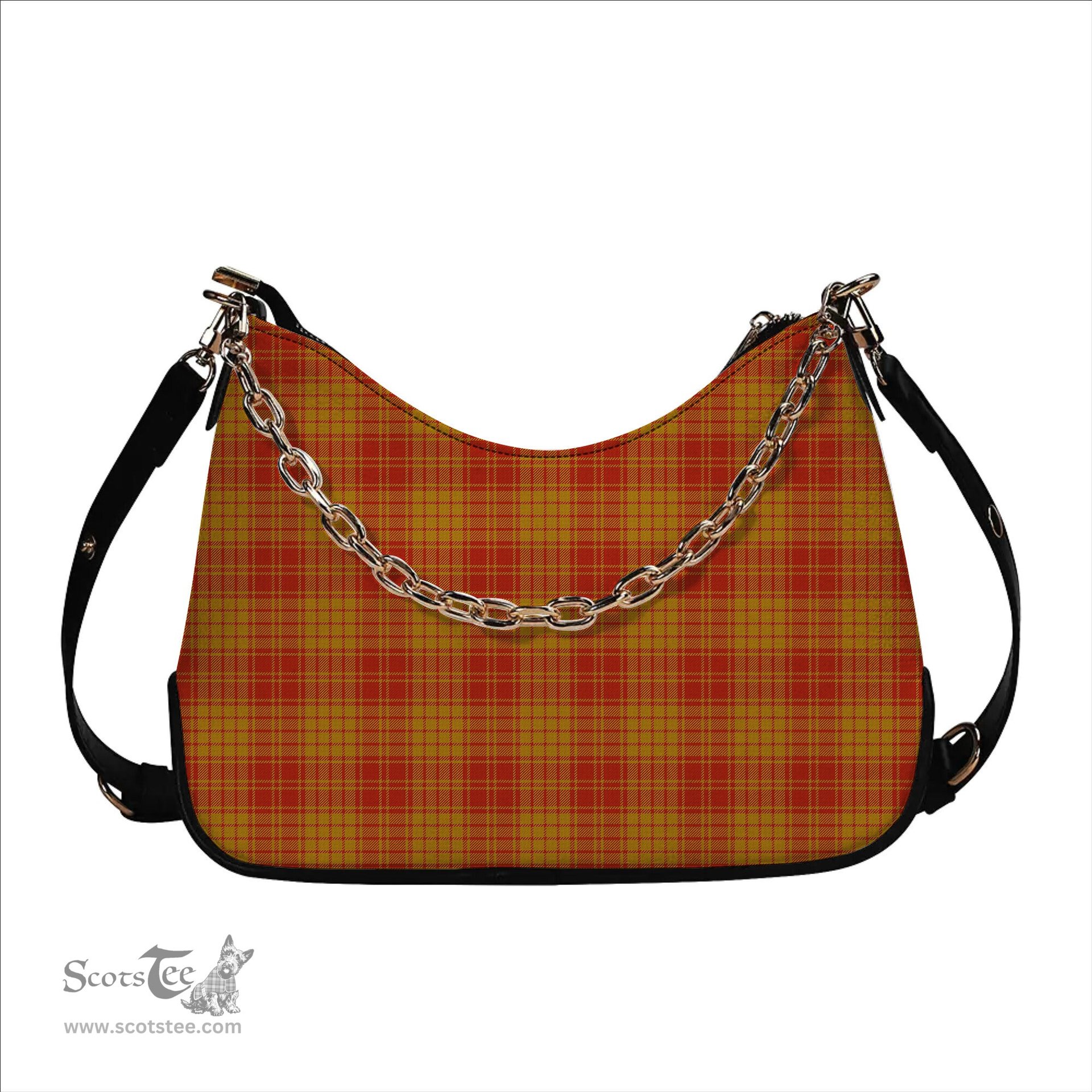 ScotsTee Shop Scottish McMillan Dress Ancient Tartan Handbag Women's Shoulder Bag With Chain