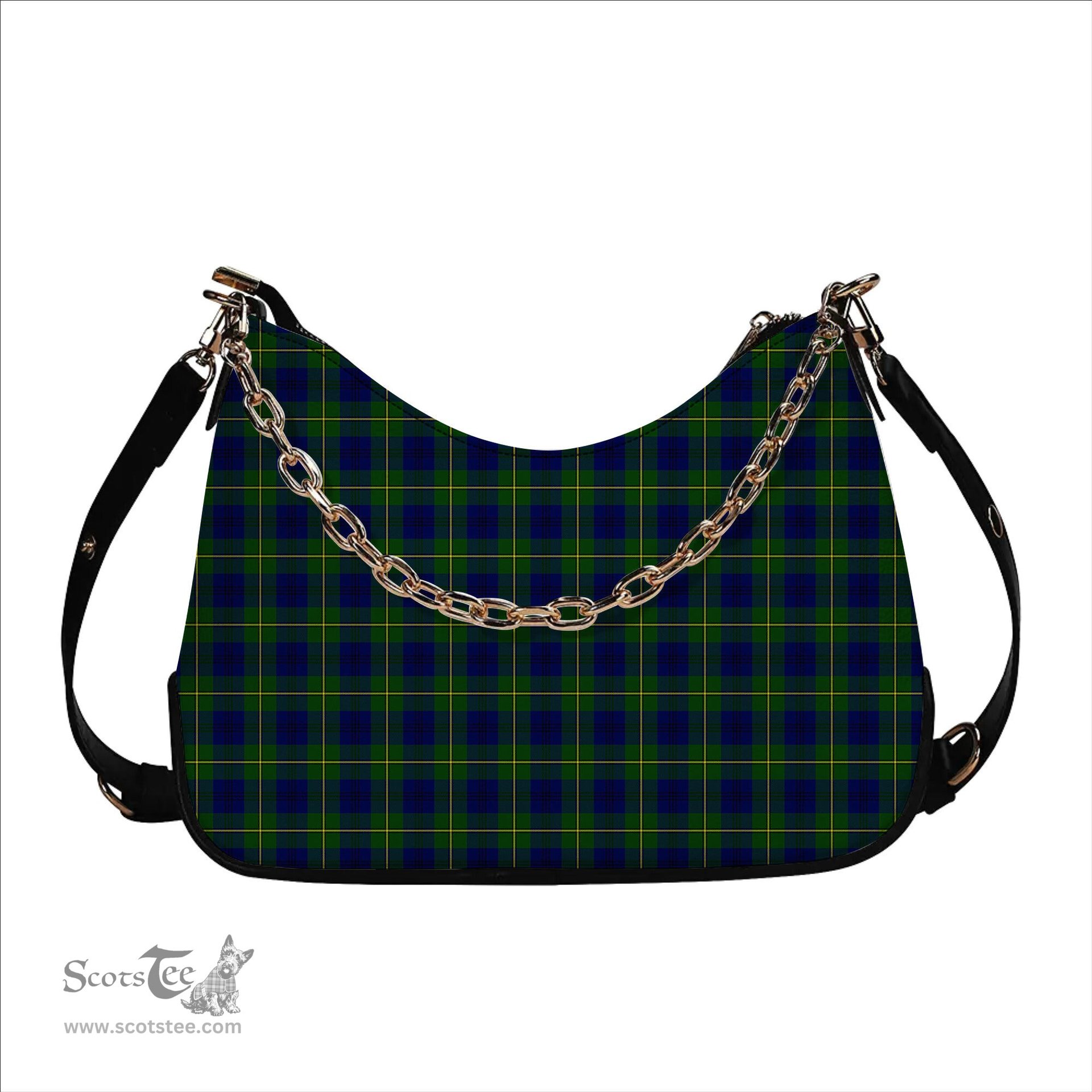 ScotsTee Shop Scottish Johnston of Caskieben Modern Tartan Handbag Women's Shoulder Bag With Chain