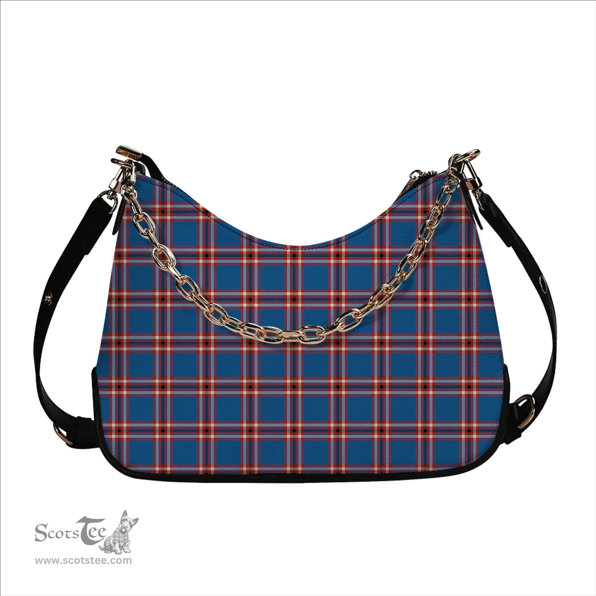 ScotsTee Shop Scottish Laing of Archiestown Ancient Tartan Handbag Women's Shoulder Bag With Chain