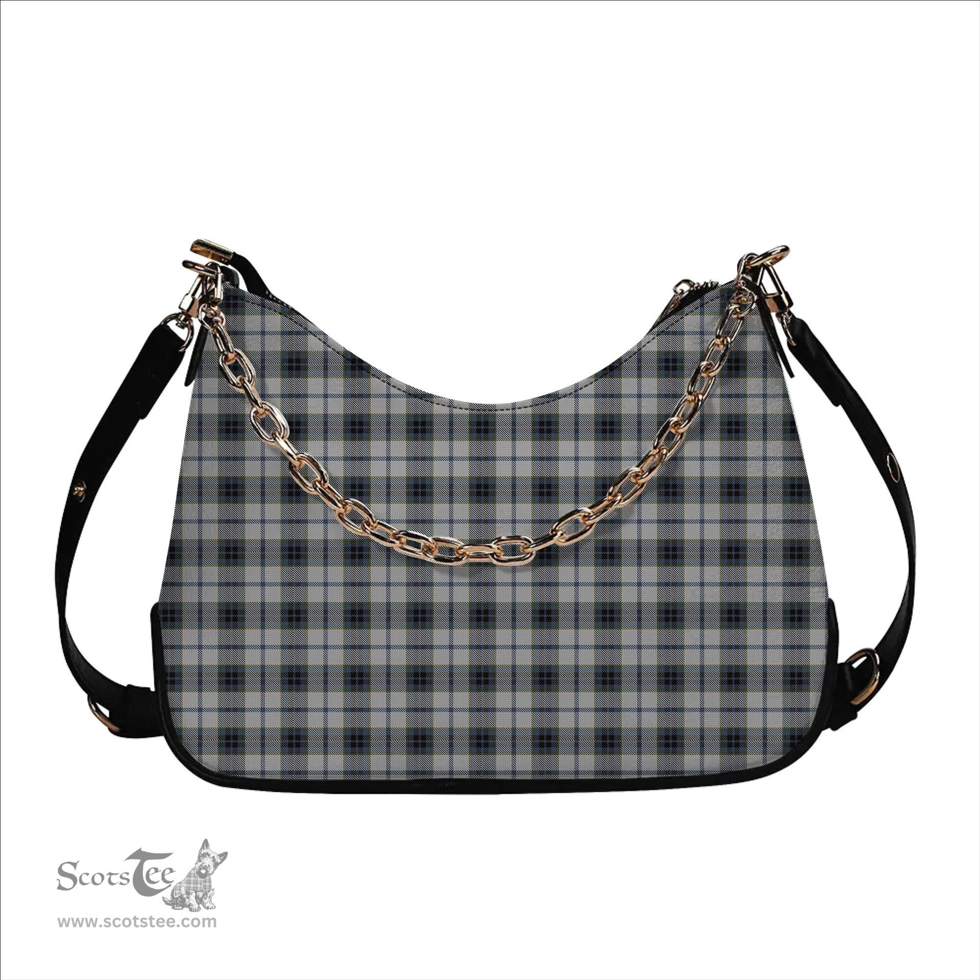 ScotsTee Shop Scottish MacTavish of Dunardry Dress Tartan Handbag Women's Shoulder Bag With Chain