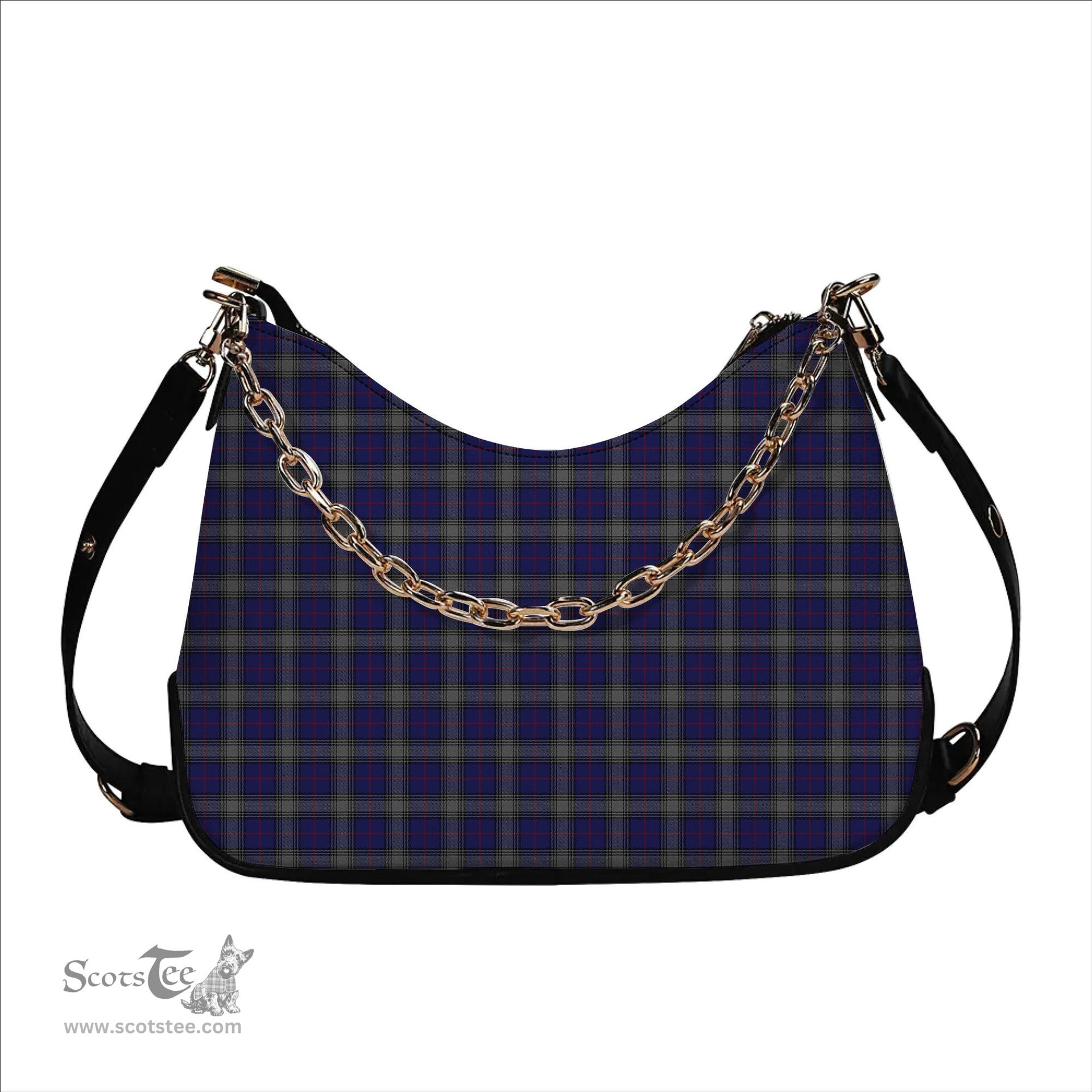 ScotsTee Shop Scottish Kinnaird Tartan Handbag Women's Shoulder Bag With Chain