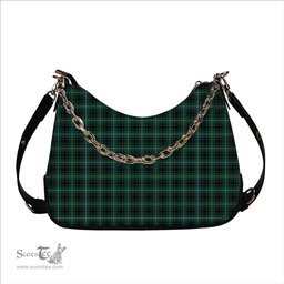 ScotsTee Shop Scottish MacIver Hunting Modern Tartan Handbag Women's Shoulder Bag With Chain