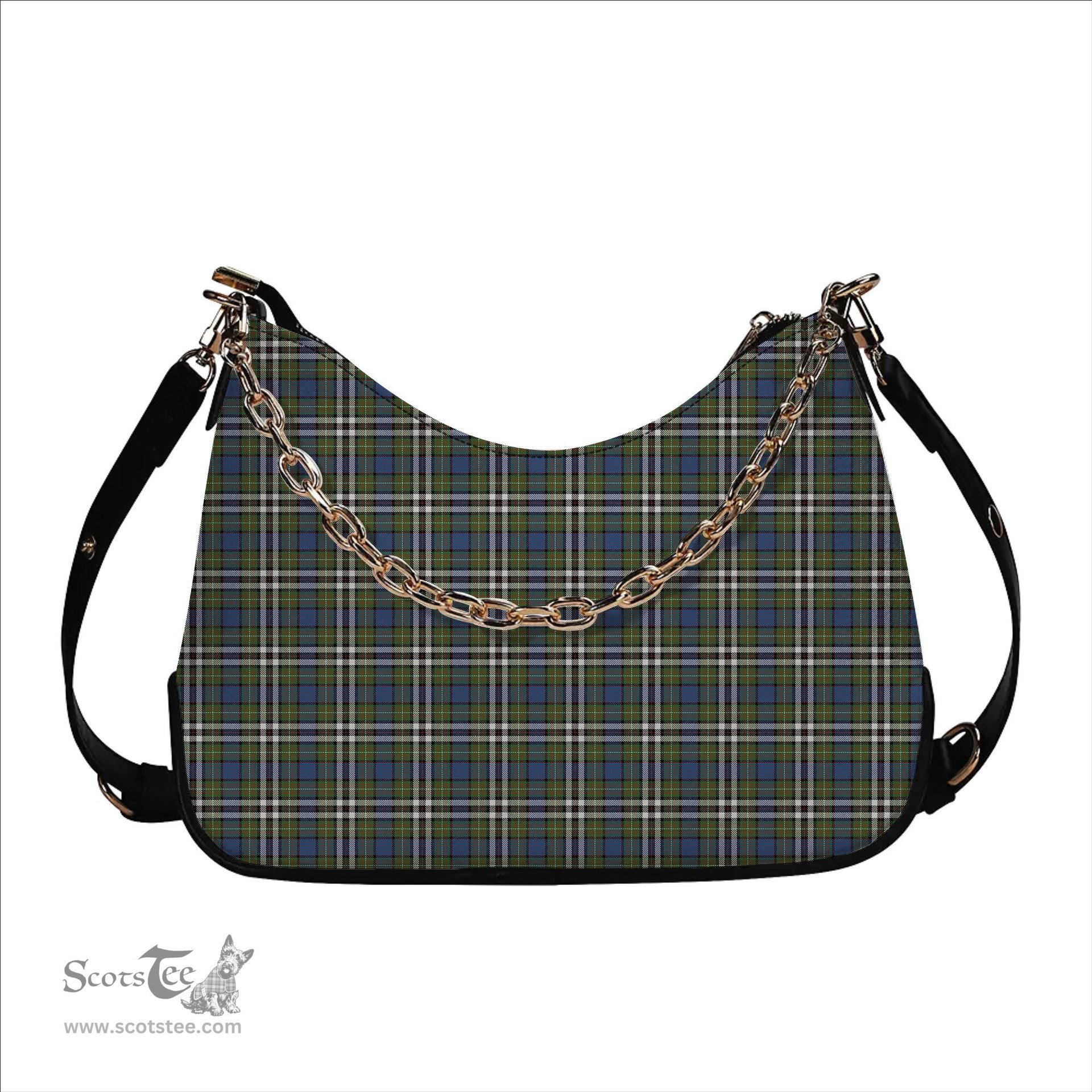 ScotsTee Shop Scottish MacDonell of Glengarry Dress Ancient Tartan Handbag Women's Shoulder Bag With Chain