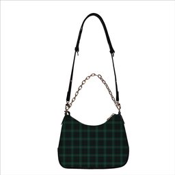 ScotsTee Shop Scottish MacAuley Hunting Modern Tartan Handbag Women's Shoulder Bag With Chain