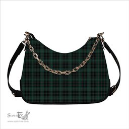 ScotsTee Shop Scottish MacAuley Hunting Modern Tartan Handbag Women's Shoulder Bag With Chain