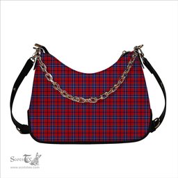ScotsTee Shop Scottish Wishart Tartan Handbag Women's Shoulder Bag With Chain