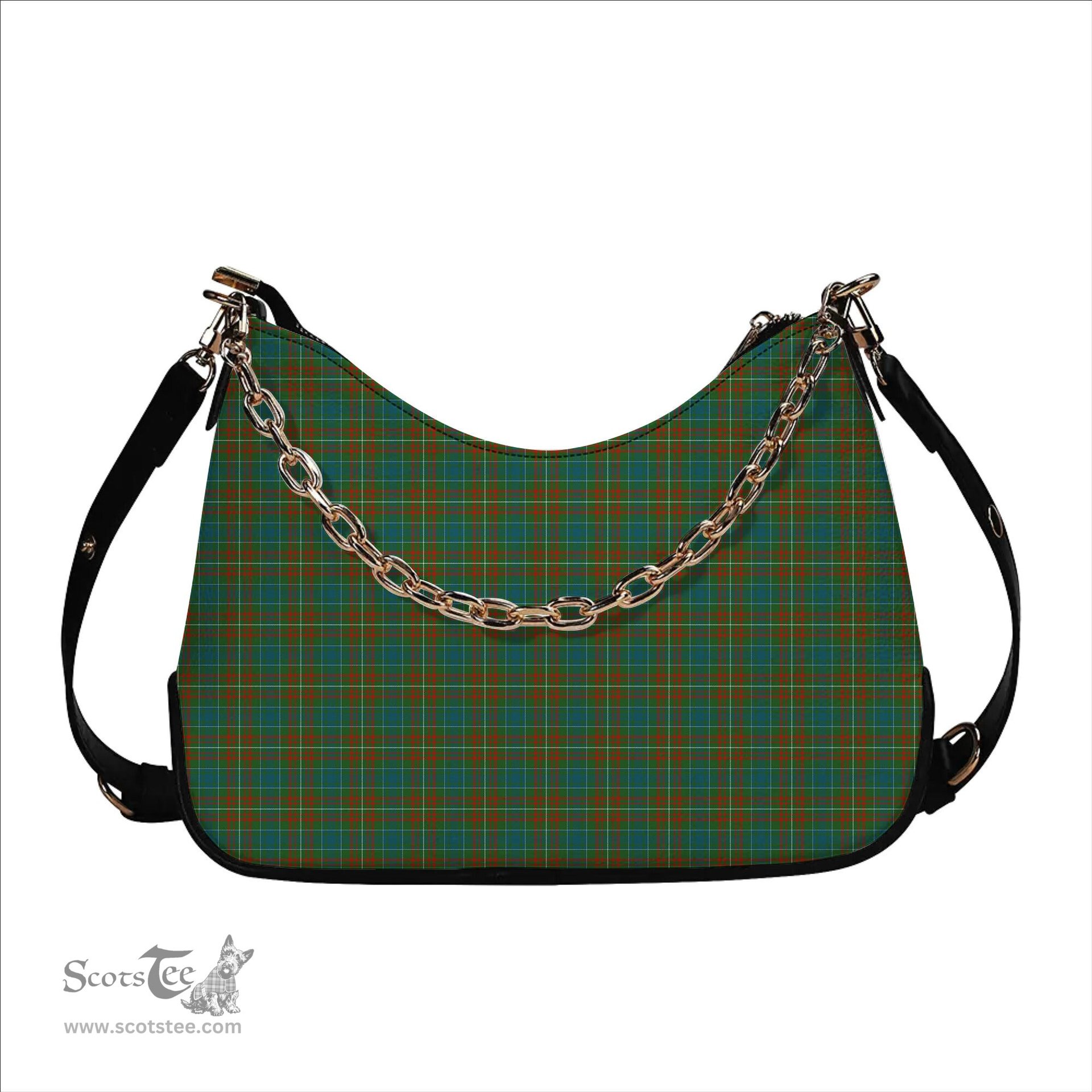 ScotsTee Shop Scottish McConnell Ancient Tartan Handbag Women's Shoulder Bag With Chain