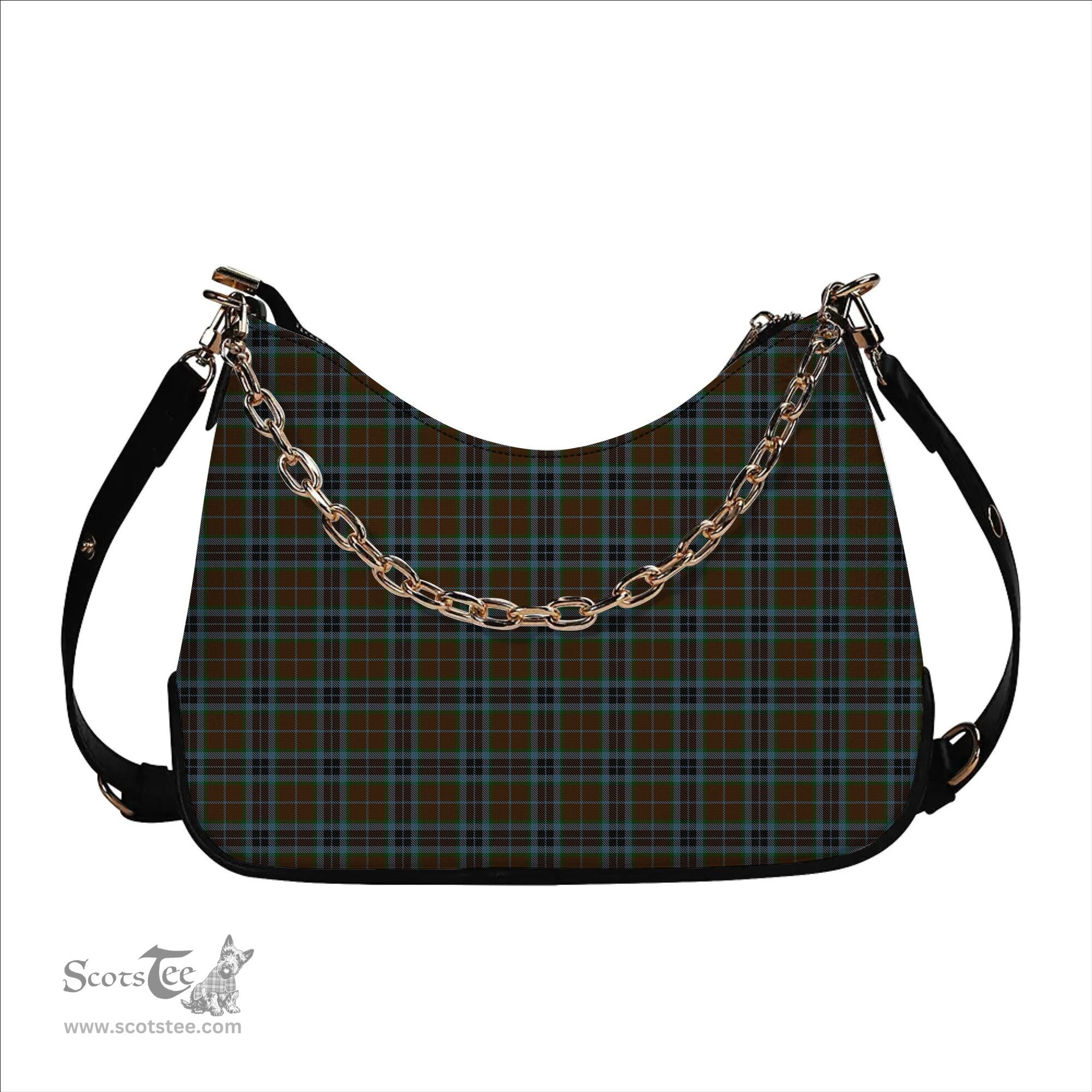 ScotsTee Shop Scottish MacTavish Hunting Tartan Handbag Women's Shoulder Bag With Chain
