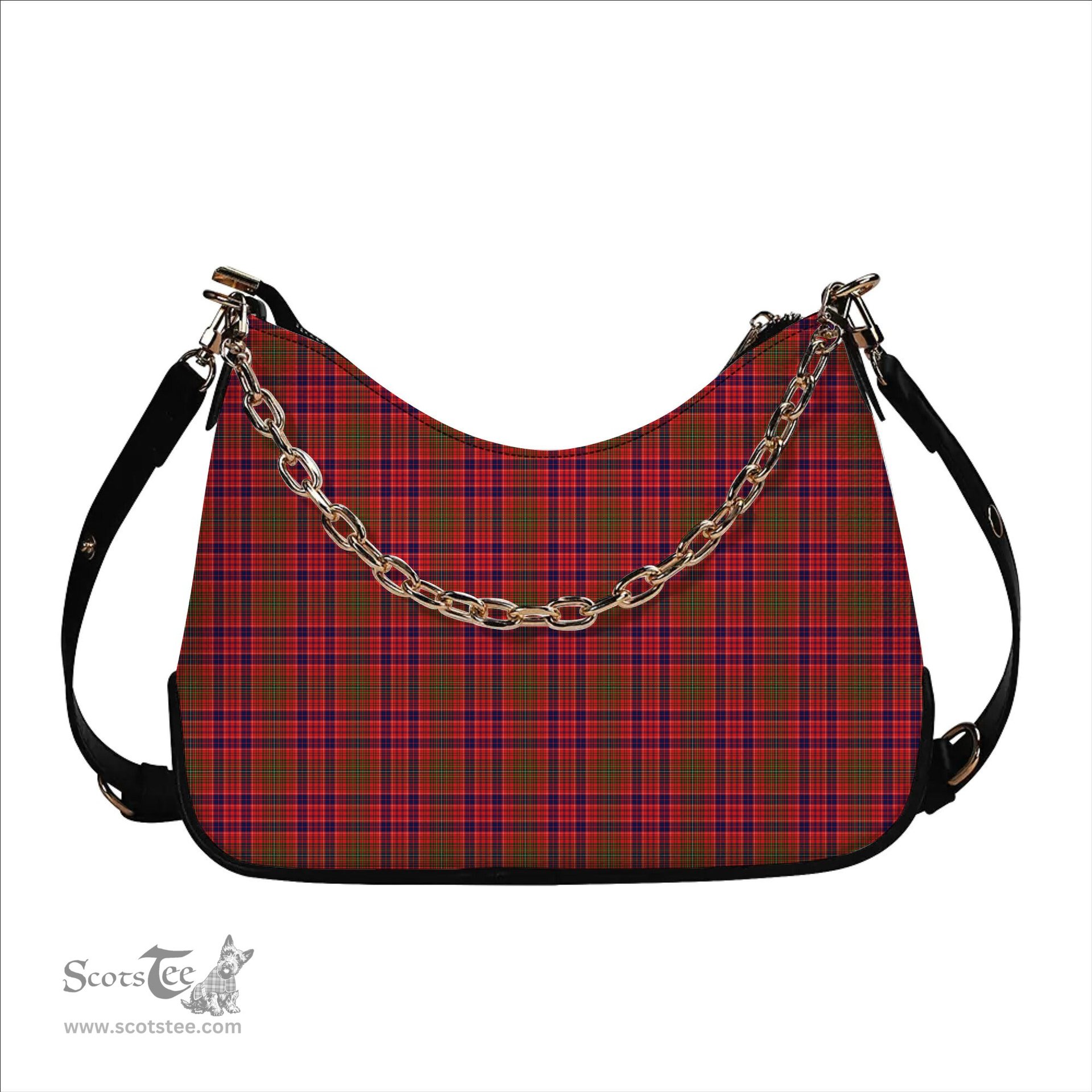 ScotsTee Shop Scottish Lumsden Modern Tartan Handbag Women's Shoulder Bag With Chain