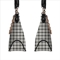 ScotsTee Shop Scottish MacFarlane Black White Modern Tartan Handbag Women's Shoulder Bag With Chain