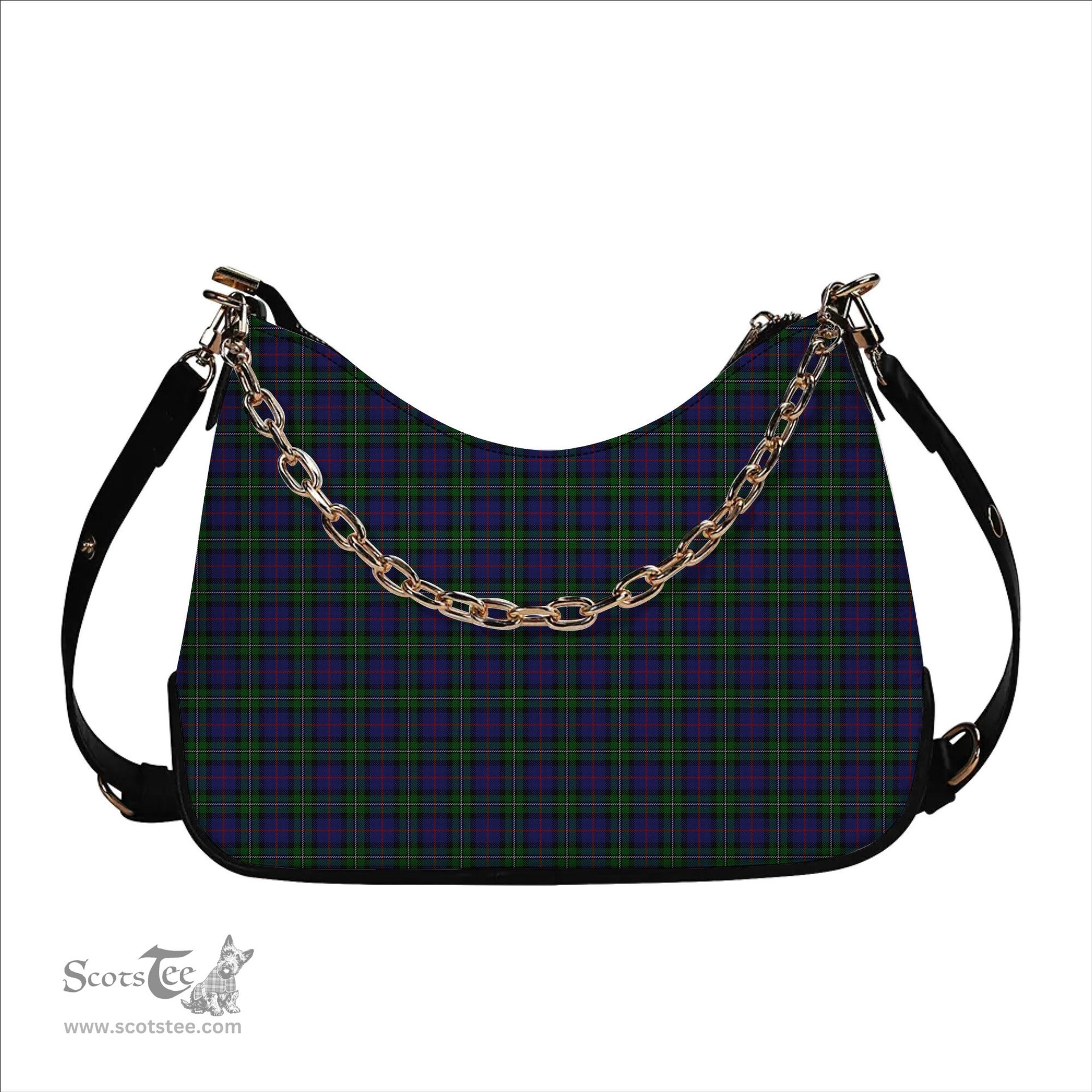 ScotsTee Shop Scottish MacPhail Hunting Tartan Handbag Women's Shoulder Bag With Chain