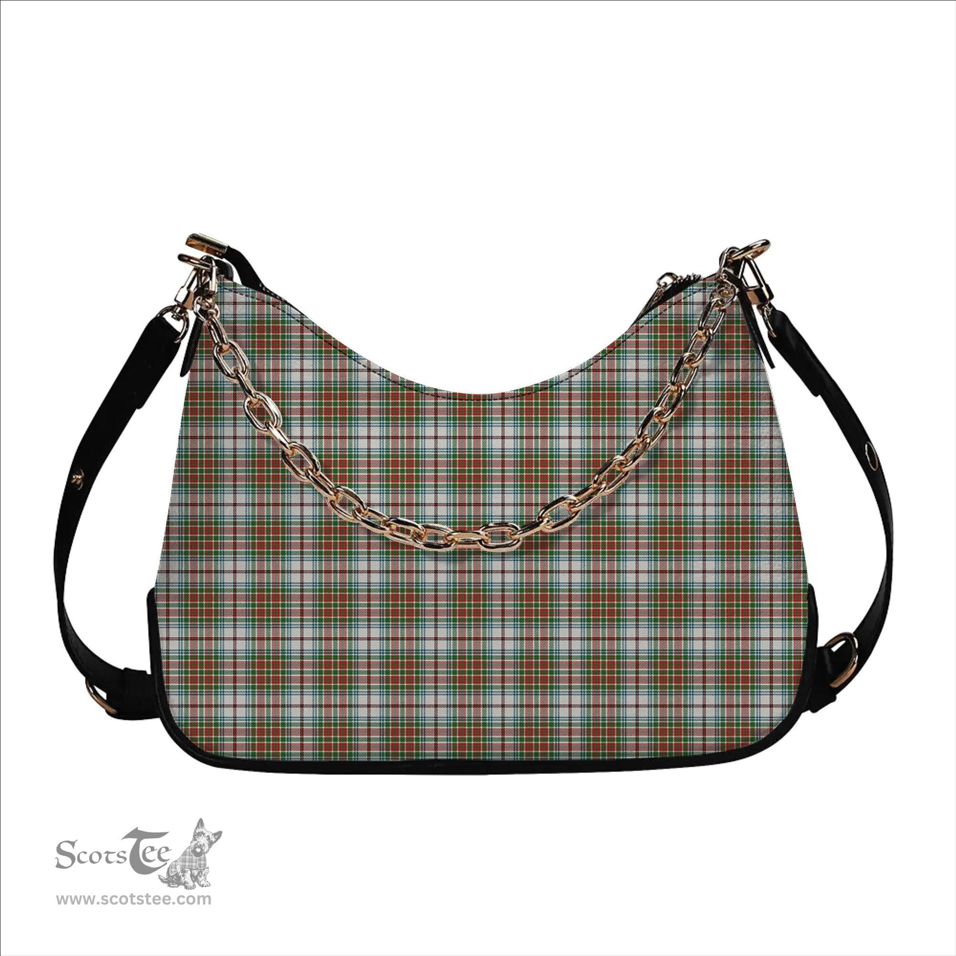 ScotsTee Shop Scottish McBain Dress Ancient Tartan Handbag Women's Shoulder Bag With Chain