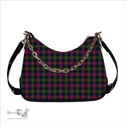 ScotsTee Shop Scottish Logan Modern Tartan Handbag Women's Shoulder Bag With Chain