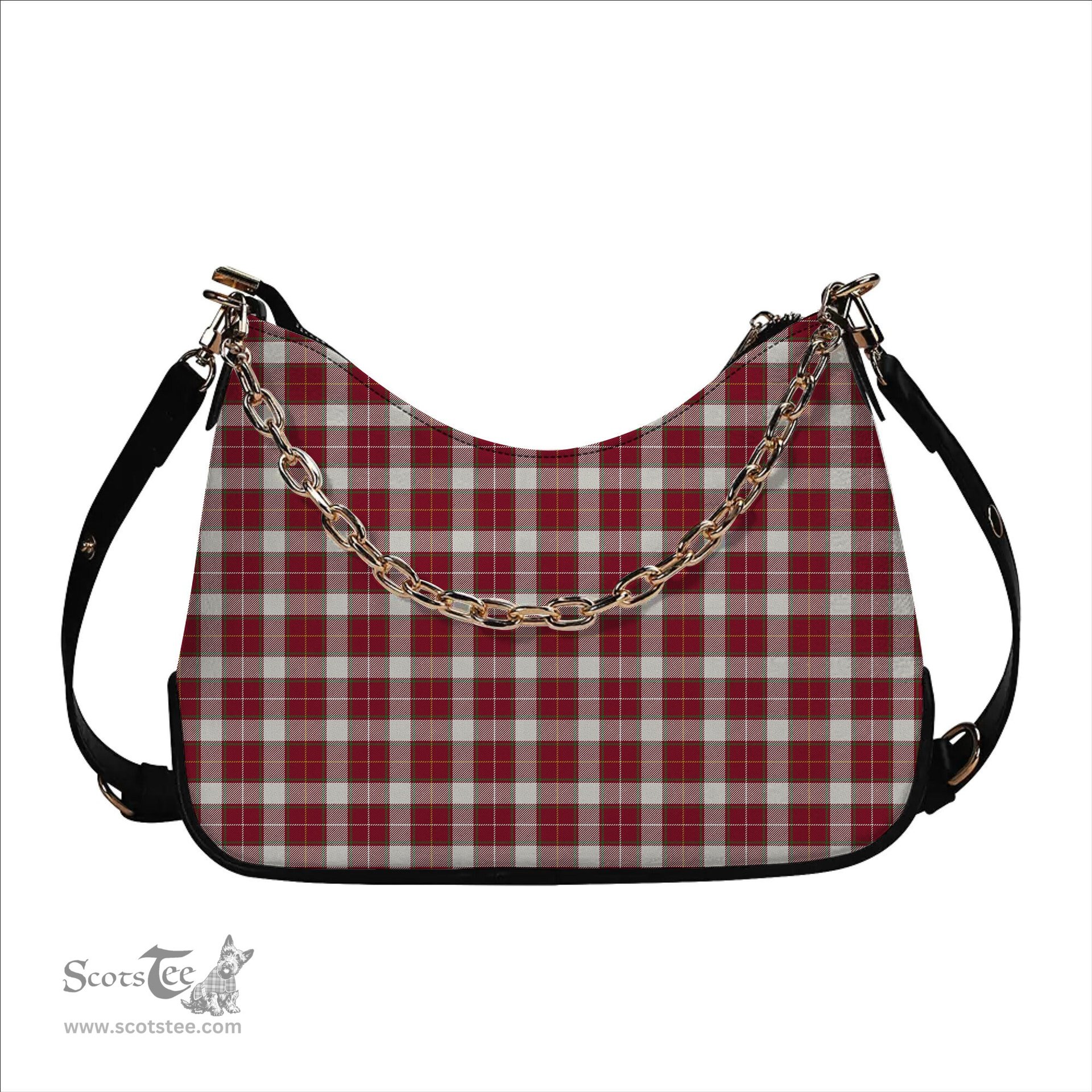 ScotsTee Shop Scottish MacFie Dress Modern Tartan Handbag Women's Shoulder Bag With Chain