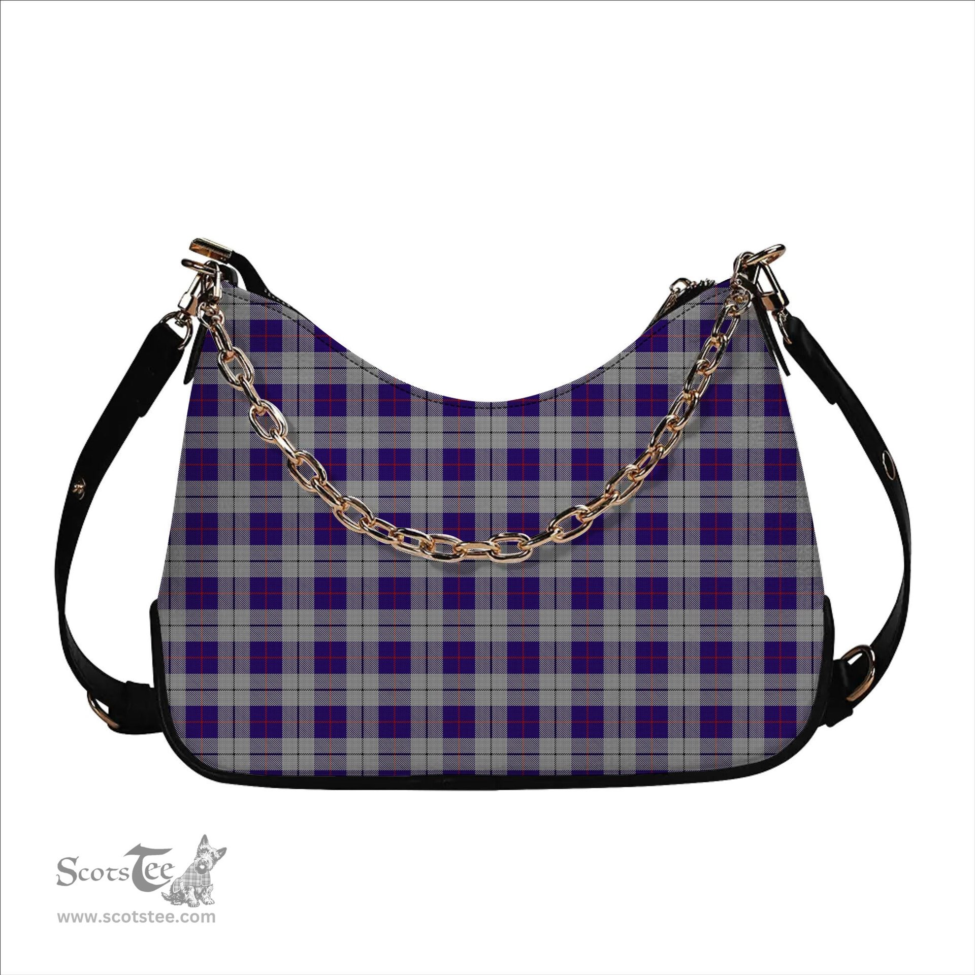 ScotsTee Shop Scottish MacRae Dress Purple 1 Tartan Handbag Women's Shoulder Bag With Chain