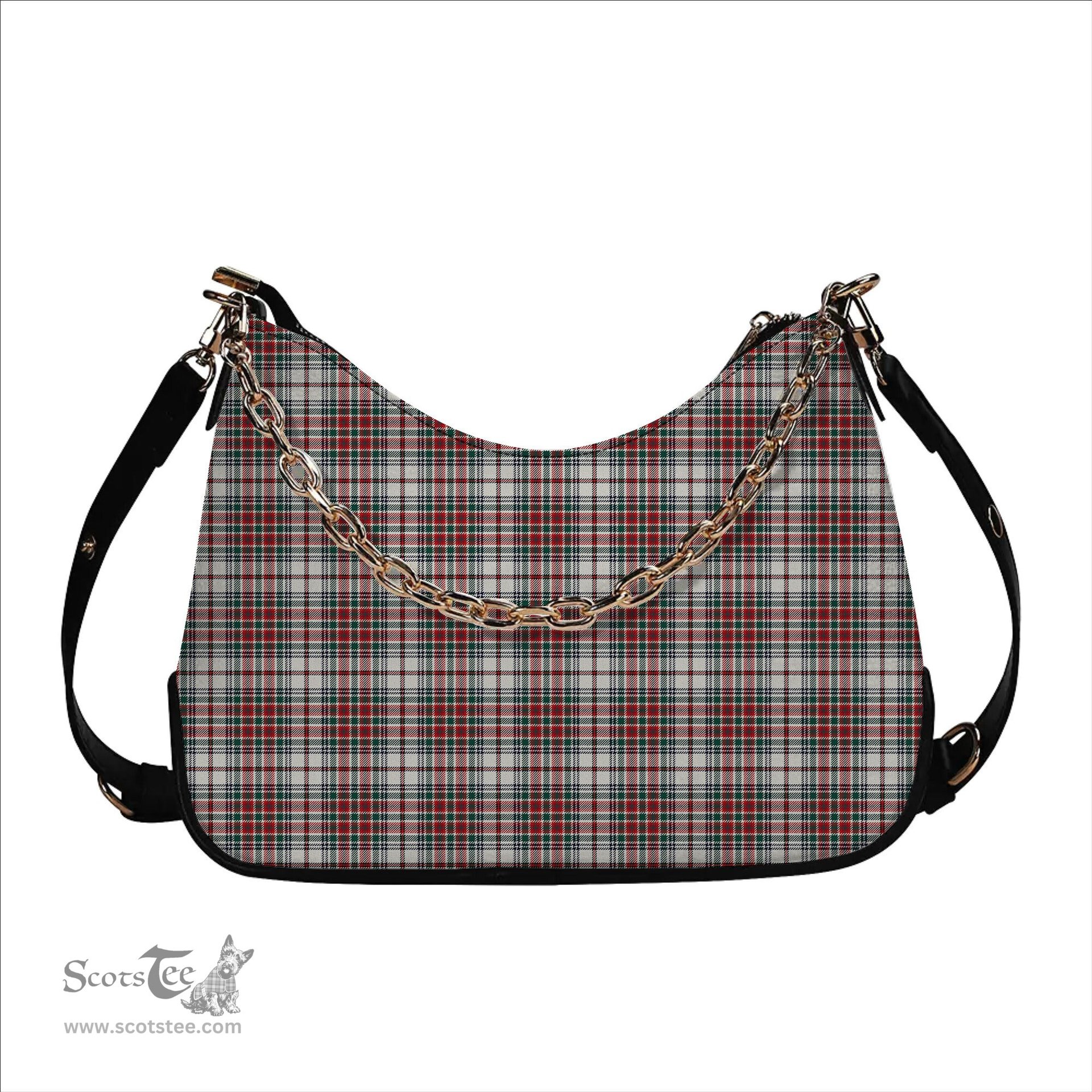 ScotsTee Shop Scottish MacBain Dress Modern Tartan Handbag Women's Shoulder Bag With Chain