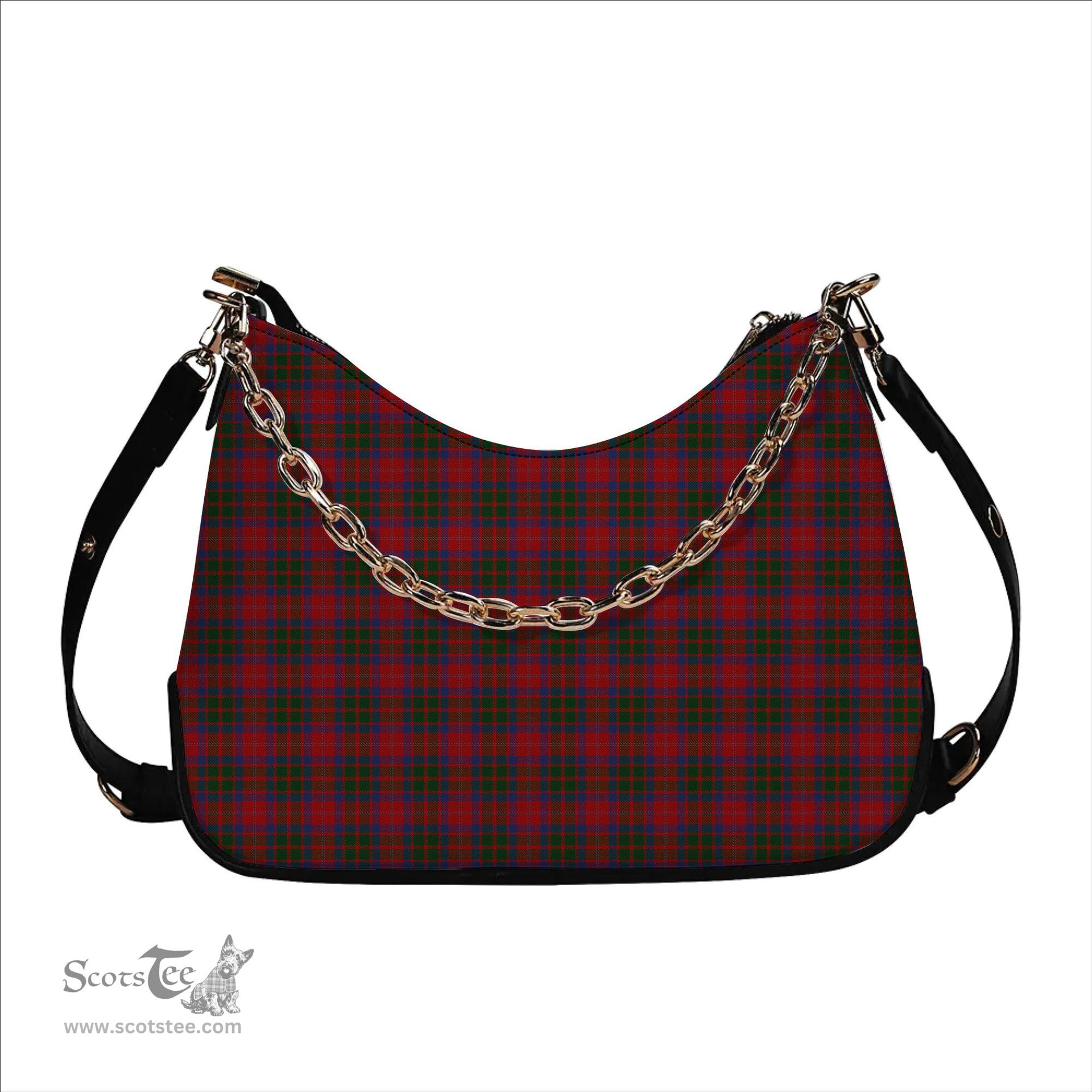 ScotsTee Shop Scottish MacQuarrie 5 Tartan Handbag Women's Shoulder Bag With Chain