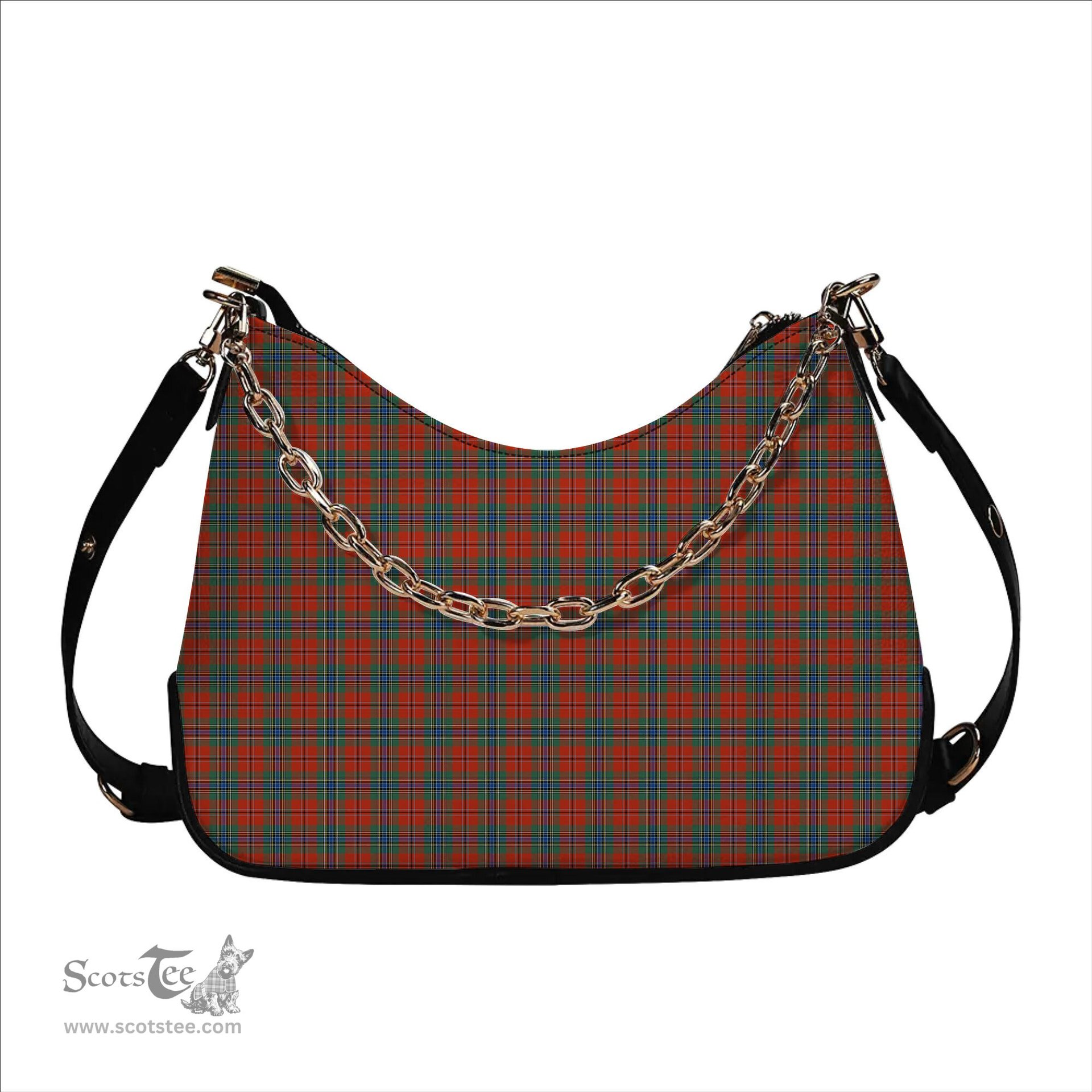 ScotsTee Shop Scottish McLean of Duart Ancient Tartan Handbag Women's Shoulder Bag With Chain