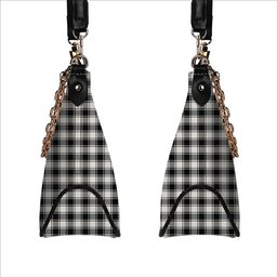 ScotsTee Shop Scottish MacPhee B&W Modern Tartan Handbag Women's Shoulder Bag With Chain