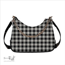 ScotsTee Shop Scottish MacPhee B&W Modern Tartan Handbag Women's Shoulder Bag With Chain