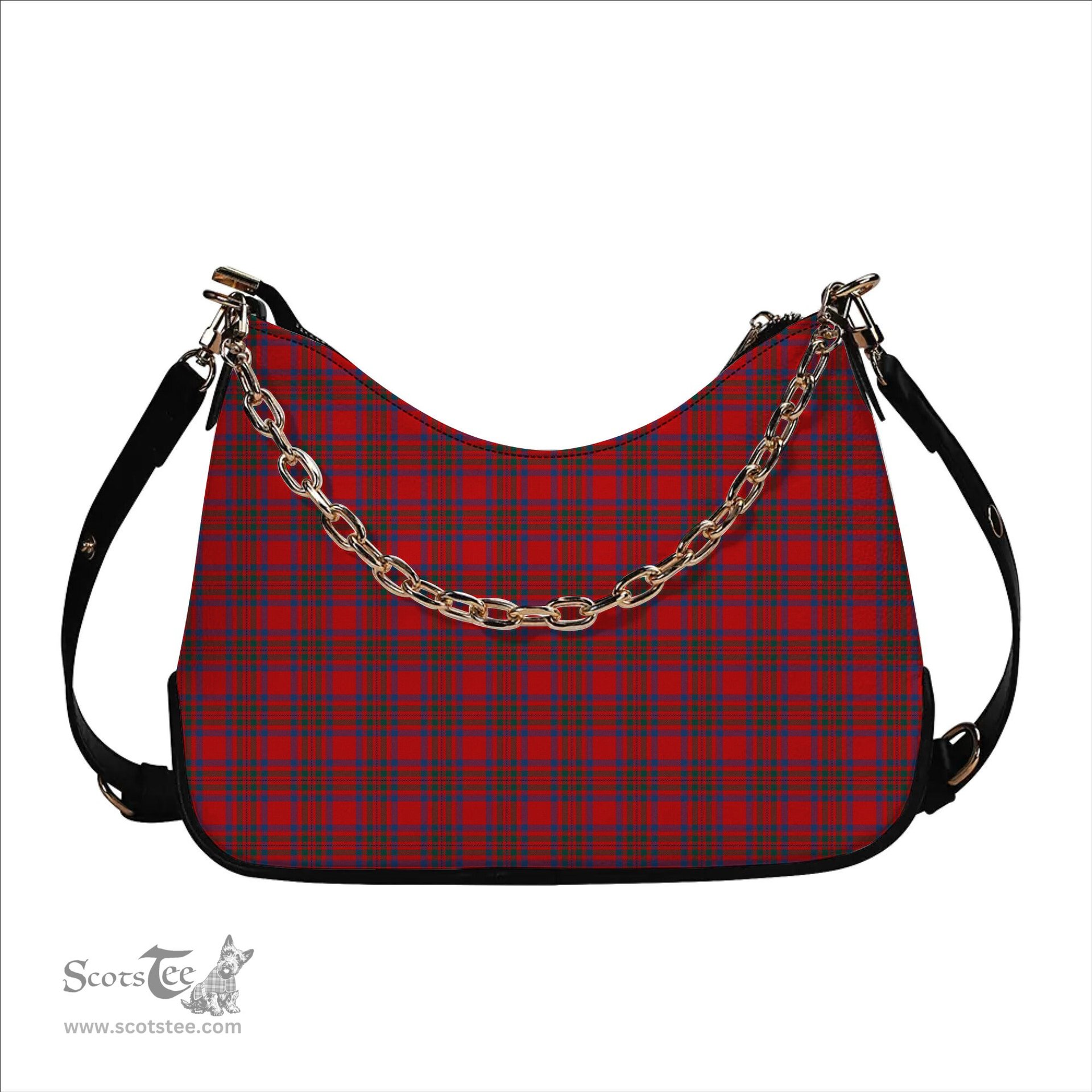 ScotsTee Shop Scottish Moffat District Modern Tartan Handbag Women's Shoulder Bag With Chain